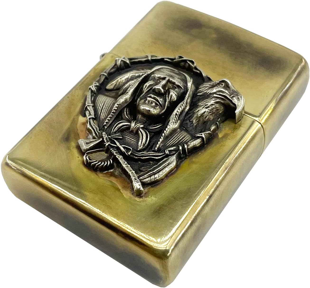 Estuche de latón para encendedor de metal, regalo hecho a mano para hombres, bolsas de manga retro, funda protectora para padre, novio, esposo