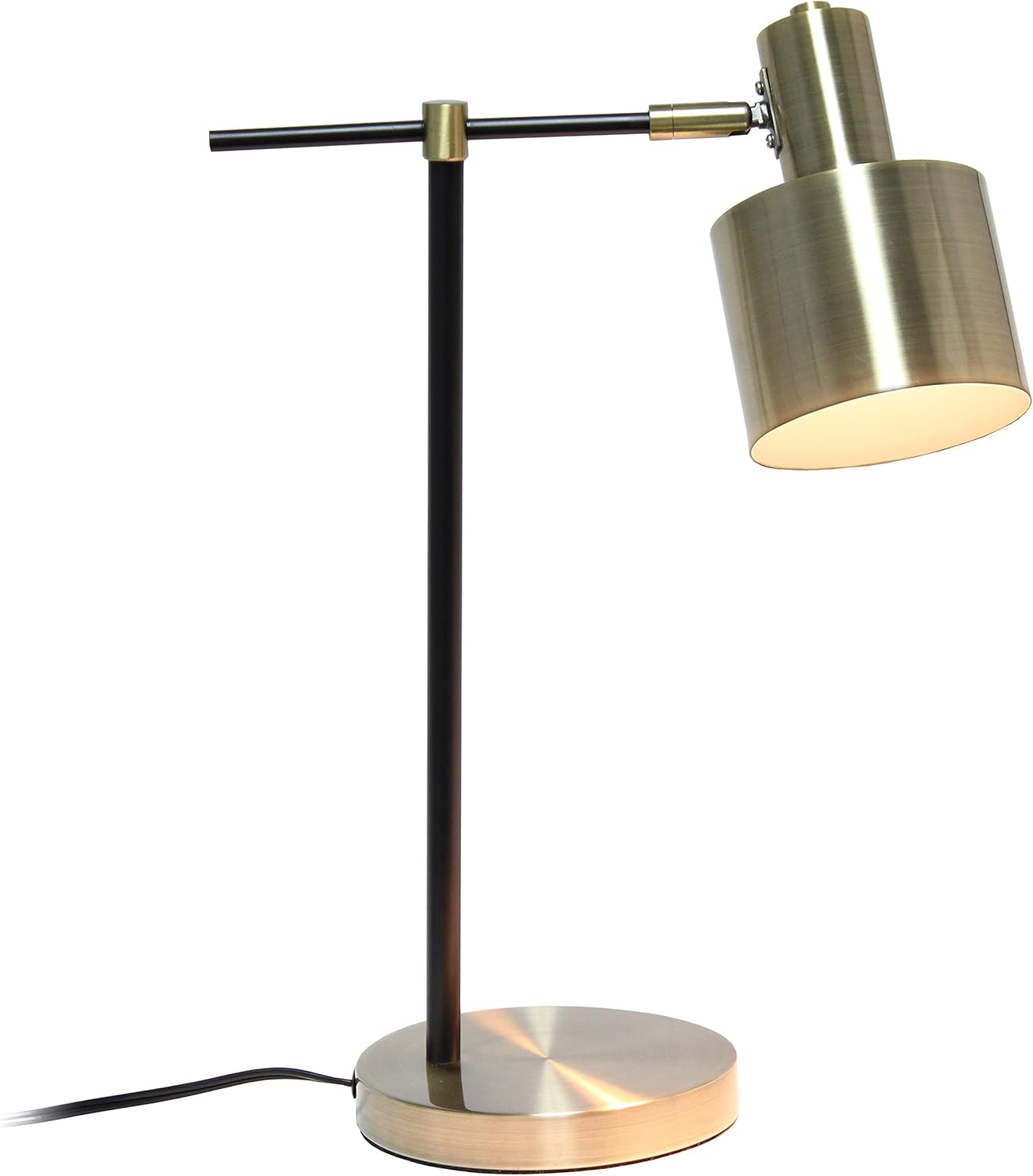 Simple Designs LT2074-ABS Lámpara de mesa de metal, latón antiguo