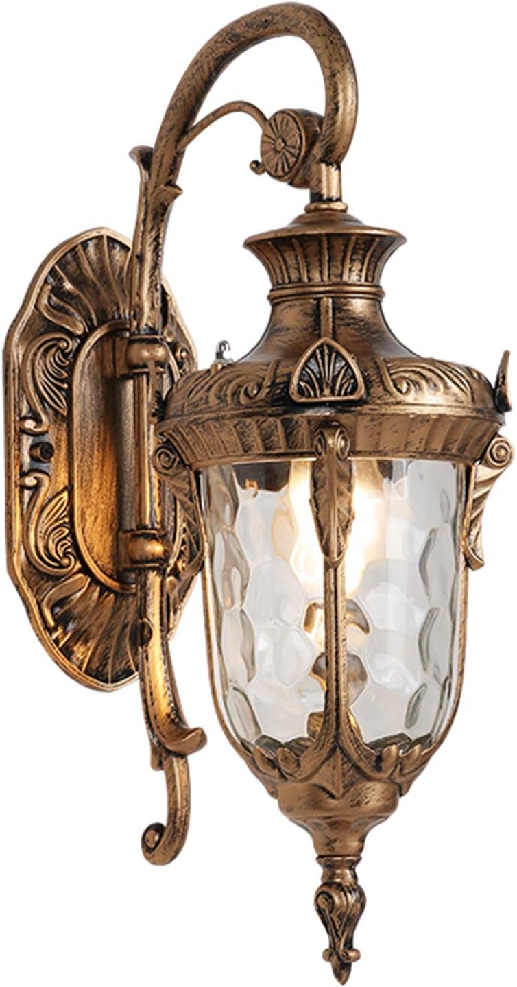 CNCEST Lámparas de pared para exteriores, exterior antioxidante, impermeable, pantalla de cristal, lámpara de iluminación de aplique de pared, farol