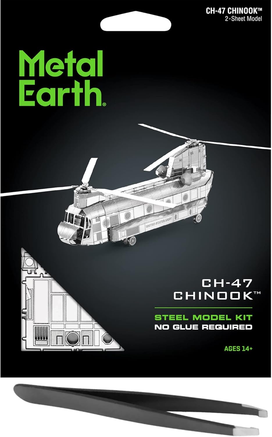 Metal Earth CH-47 Chinook Kit de modelo de metal 3D con pinzas Fascinaciones