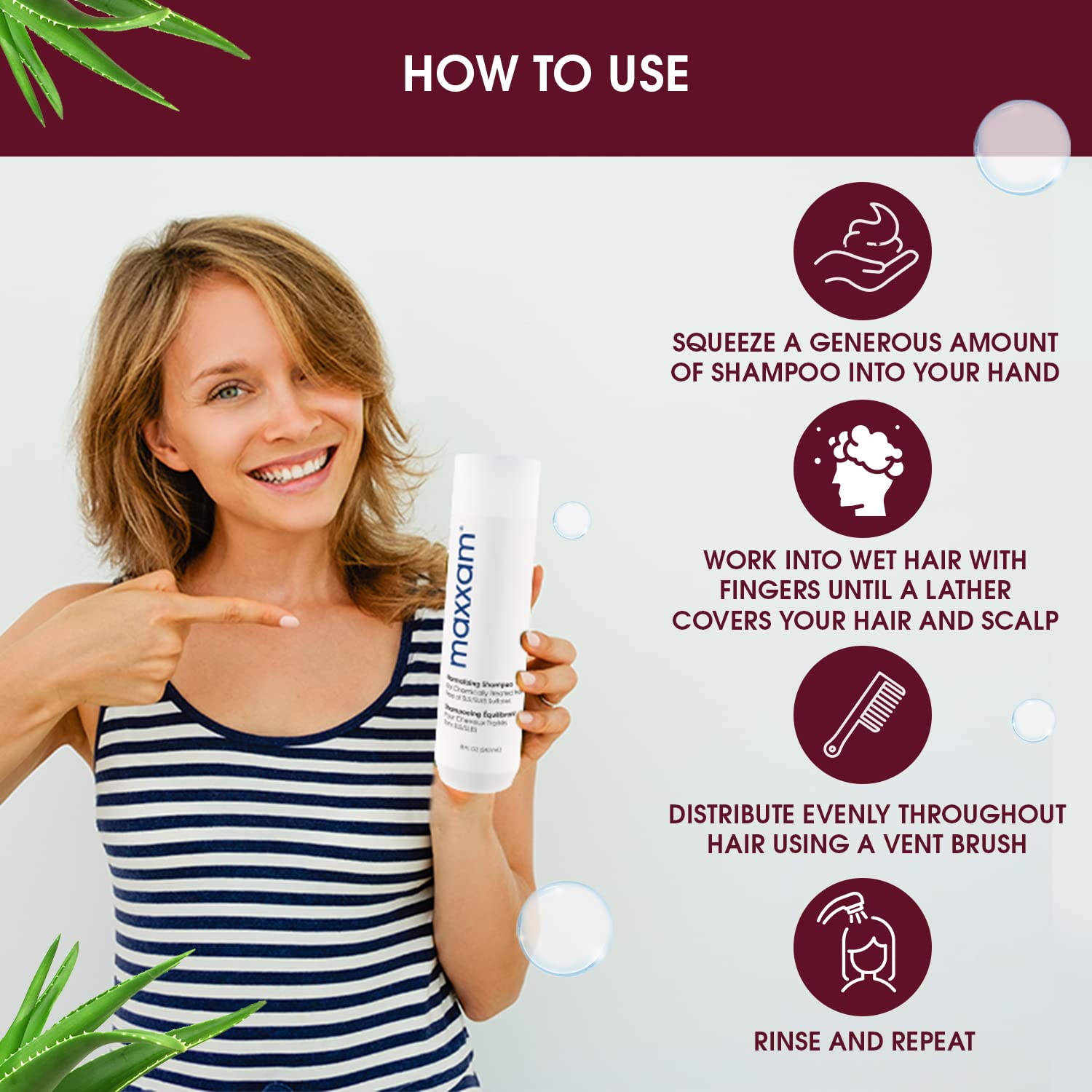 Maxxam Champú diario normalizador de pH restaurador con protector solar e hidratantes, para cabello teñido sin sulfatos, 10 onzas líquidas