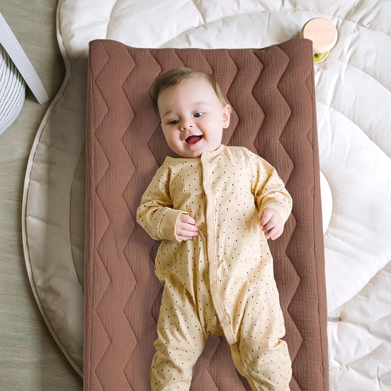 Funda de muselina para cambiador Funda acolchada de algodón para cambiador de bebé, sábanas suaves para niños y niñas