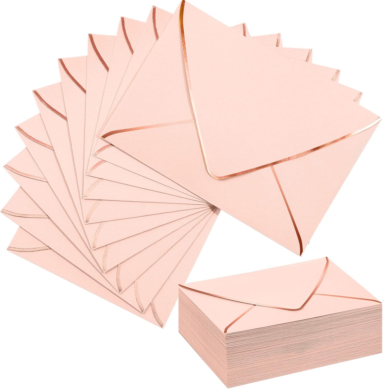 Mimorou 100 sobres de 5 x 7 pulgadas para invitaciones, sobres autoadhesivos A7 con borde de solapa, sobres de tarjetas decorativos para bodas, baby