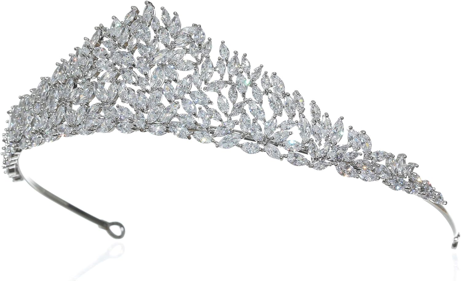 SAMKY Prestige Collection Sophia Juego de puntas de circonio cúbico marquesa CZ corona de tiara de cristal T1282, Metal