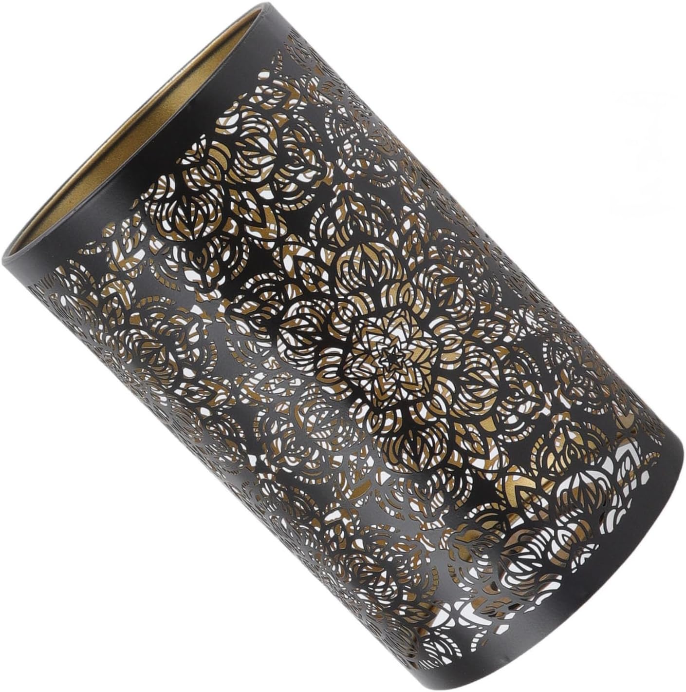 Pantalla de lámpara de metal con patrón E27, pantalla de mesa recta E26 E26Shade Ou cilíndrica hueca circular circular Inddor E27 E26 para tamaño