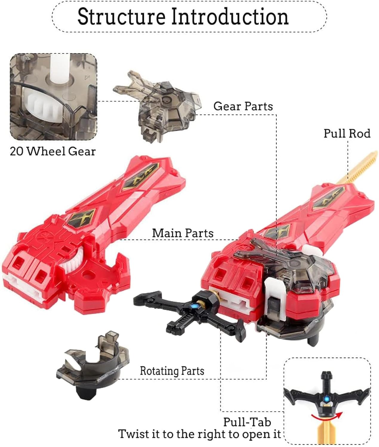 Battling Tops Burst Battle B-200 Guilty Longinus Kr MDS-2 Gyro Juguetes para niños con B200 personalizado Bey Launcher