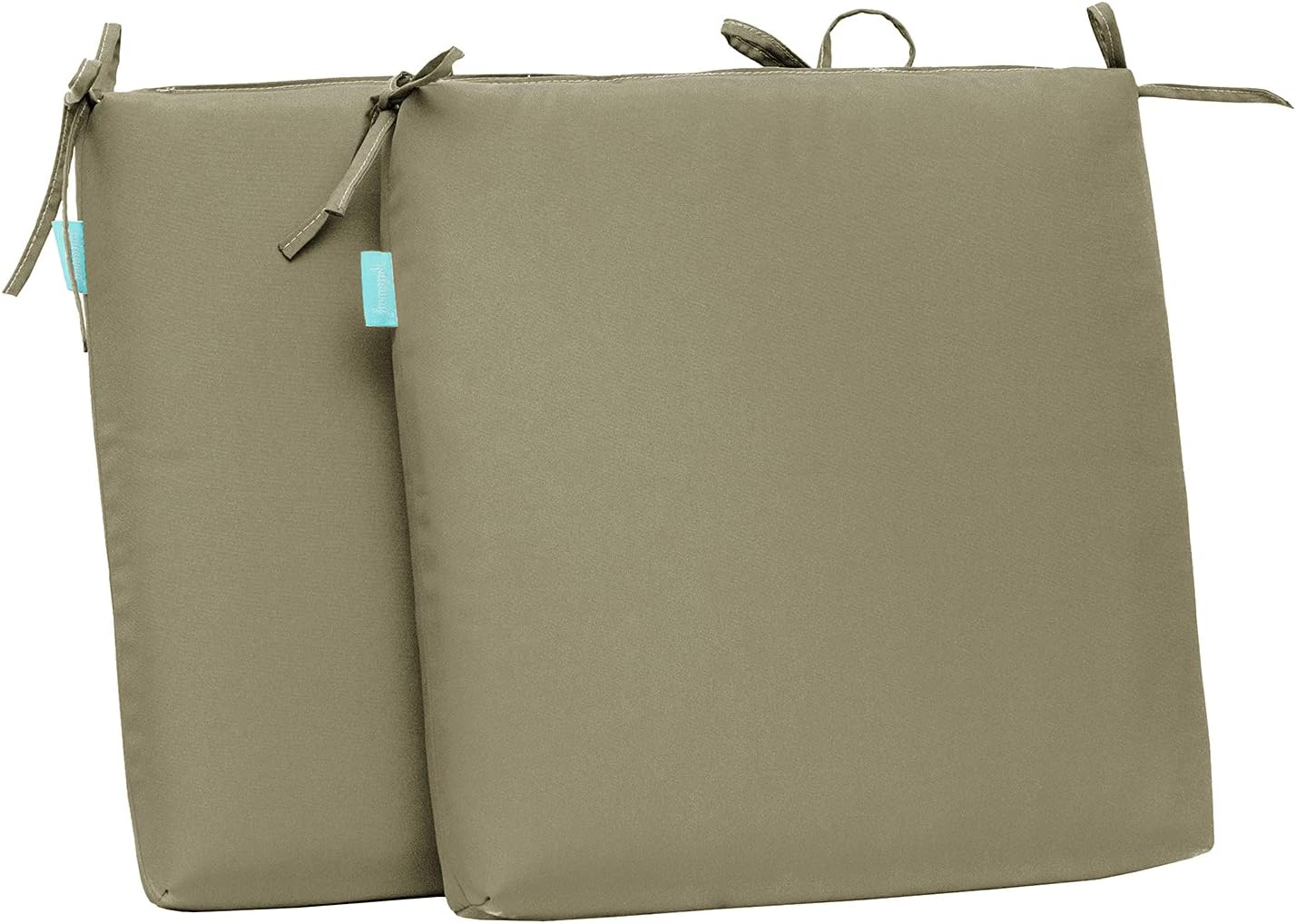 QILLOWAY Cojines de asiento cuadrados de espuma para sillas de comedor y exteriores, para todo tipo de clima, 17 pulgadas de largo x 17 pulgadas de