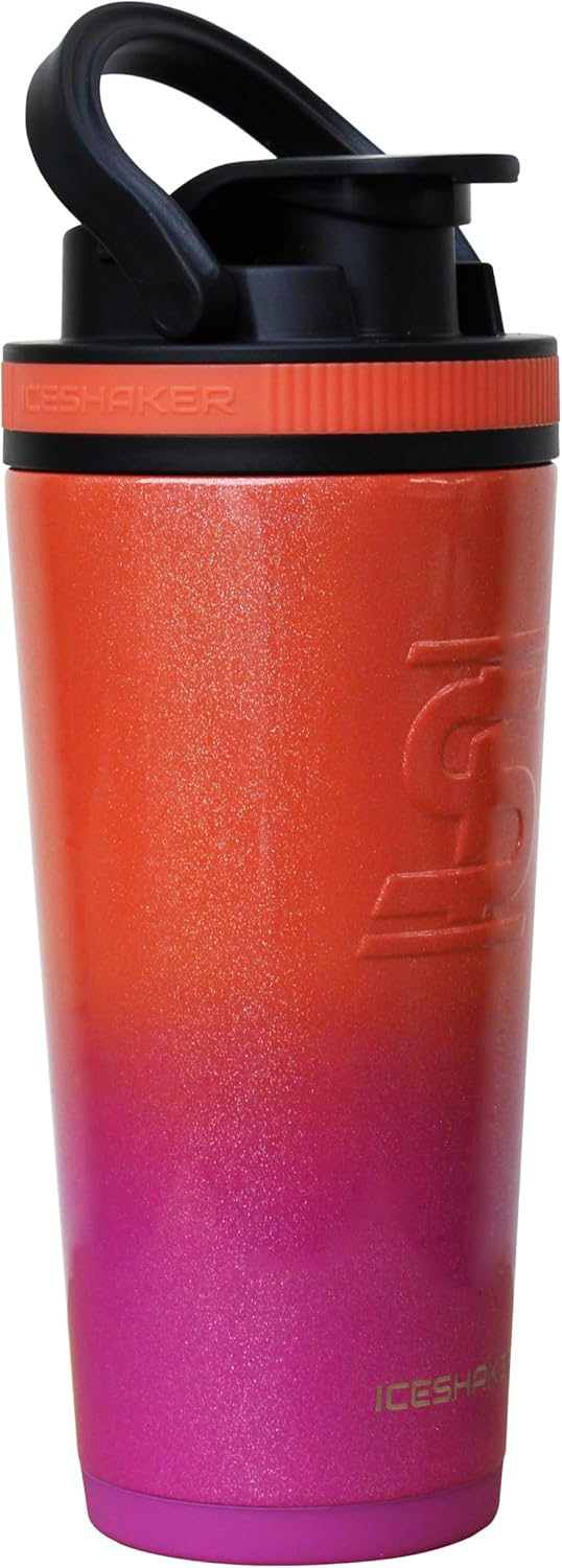 Ice Shaker Botella agitadora de 26 onzas, botella de agua de acero inoxidable y mezclador de proteínas, como se vio en Shark Tank, botella de agua