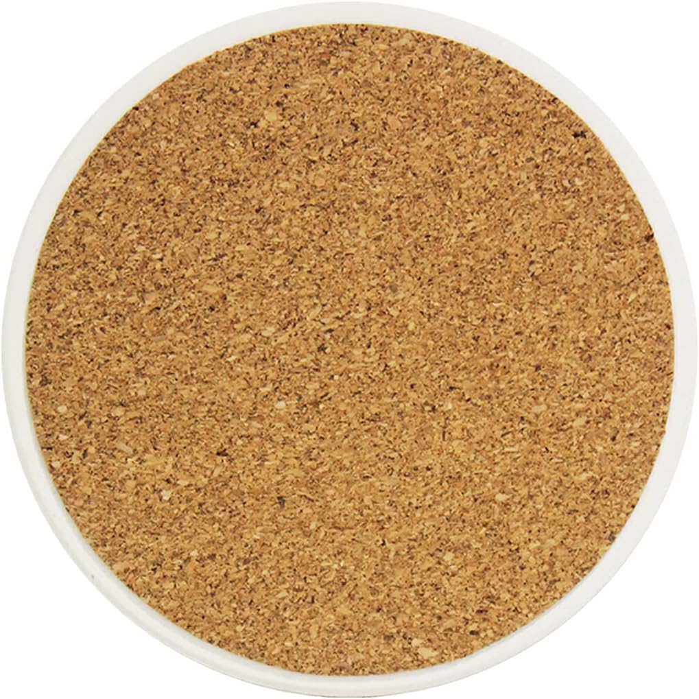 Xigua Sage Green – Posavasos de color sólido, diseño redondo de piedra absorbente con piedra de cerámica y base de corcho, alfombrillas de