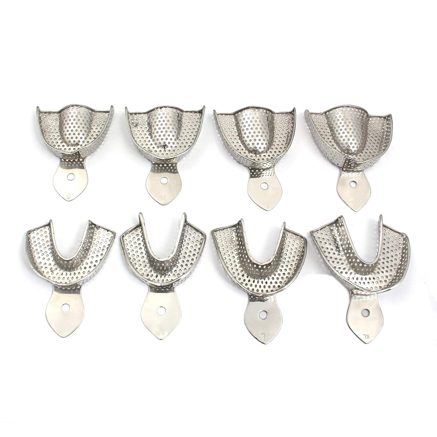 Juego de bandejas de impresión dental, 8 piezas, instrumentos dentales de acero inoxidable por G.S Online Store