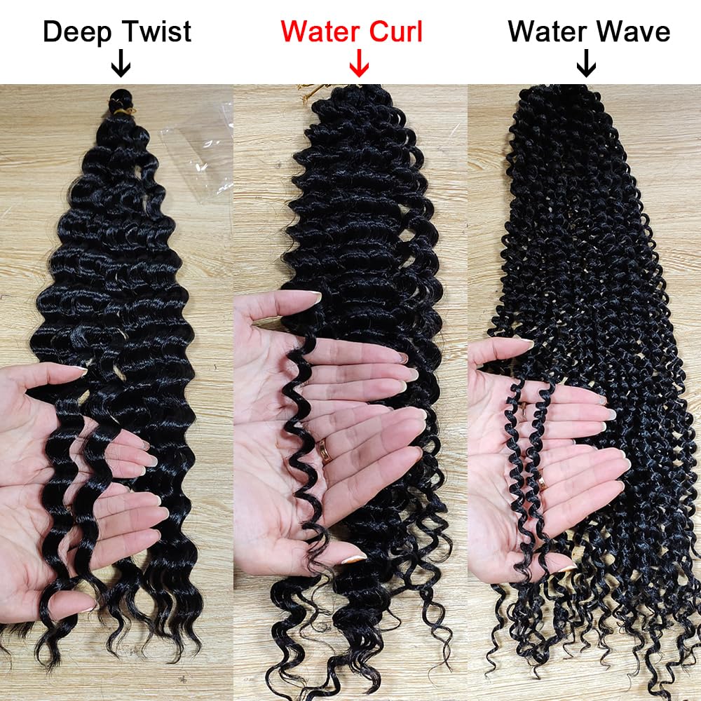 Pelo de ganchillo profundo de 22 pulgadas, 5 paquetes de extensiones de cabello sintético rizado trenzado (22 pulgadas, T530)
