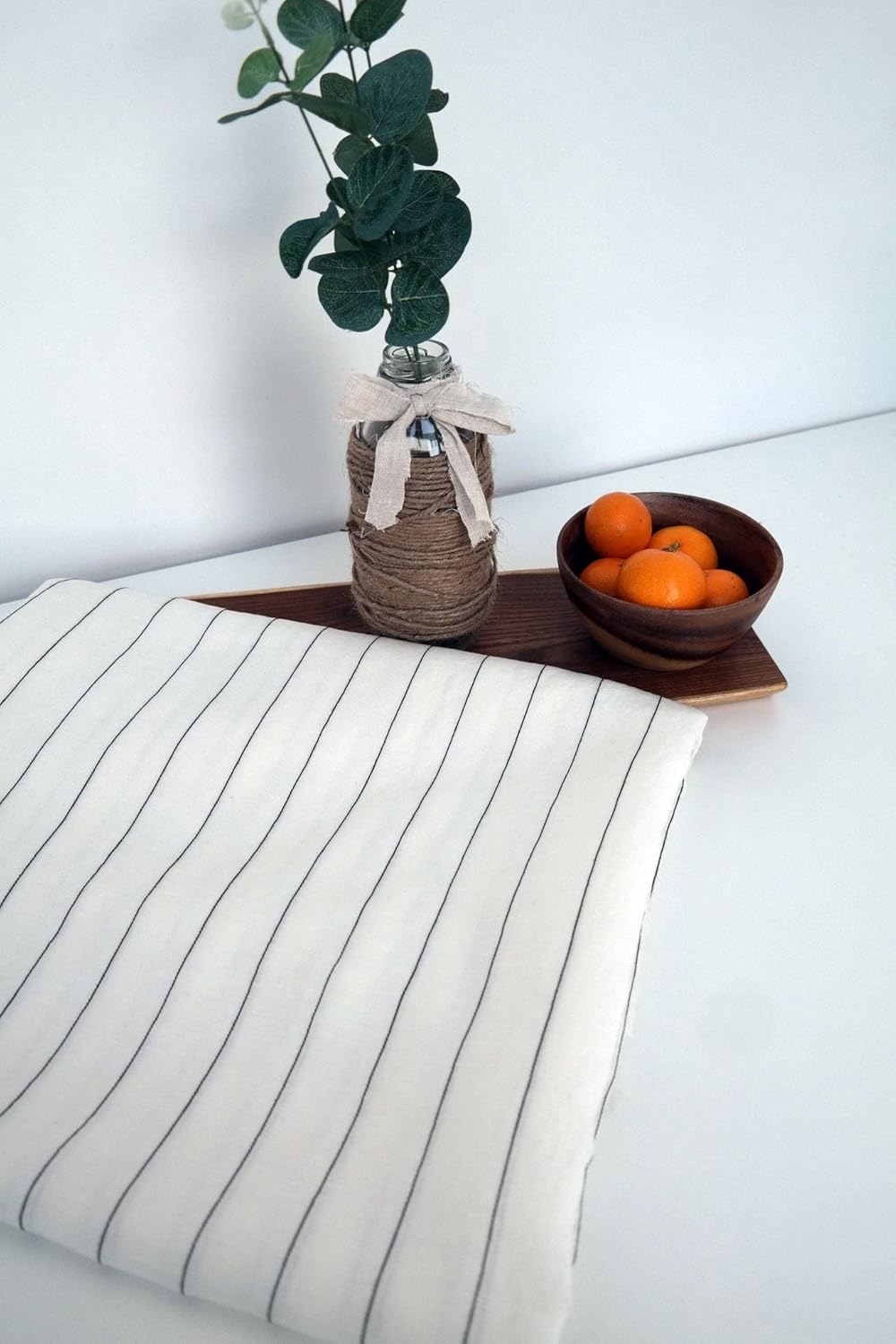 Tela de lino Tencel de rayas blancas Dobby  Textil de alta calidad, ideal para costura, manualidades y decoración del hogar
