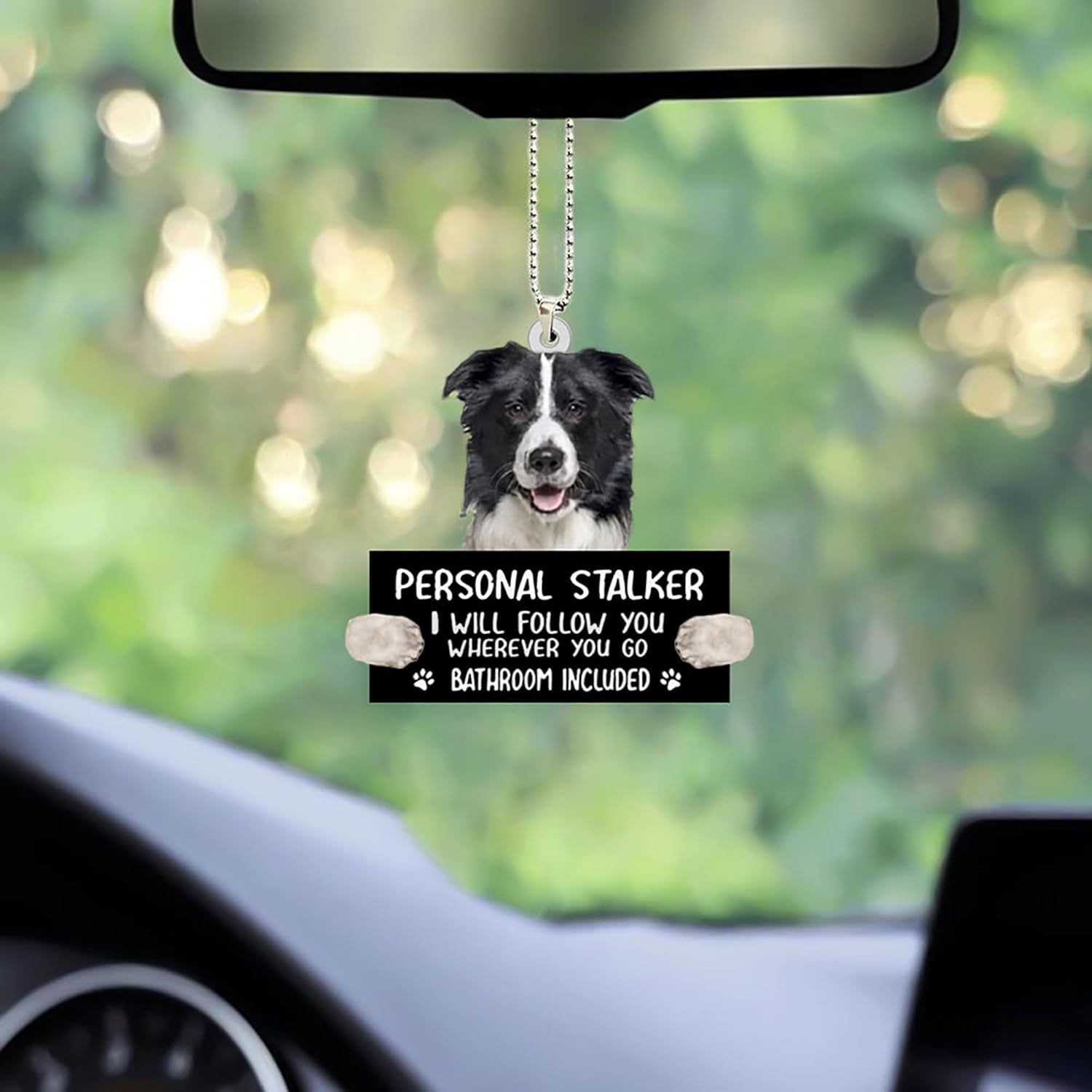 Border Collie 1 – Adorno colgante de auto personal para Navidad, adorno acrílico con nombre personalizado para perro, adorno de Navidad para perro