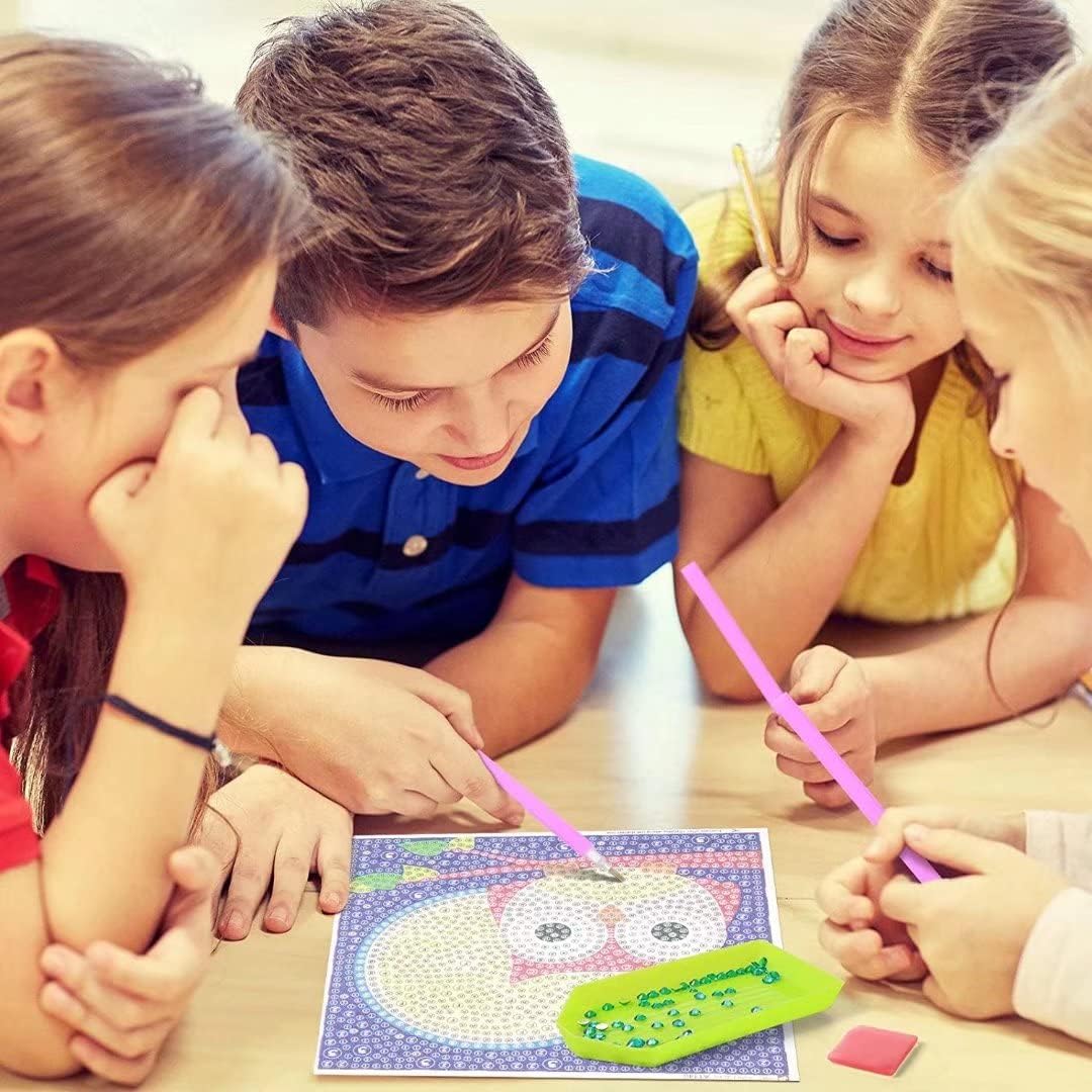 ZKOPAVS Kit de pintura de diamante por números, mariposas rosadas y flores para adultos y niños, pinturas bordadas para decoración de pared del