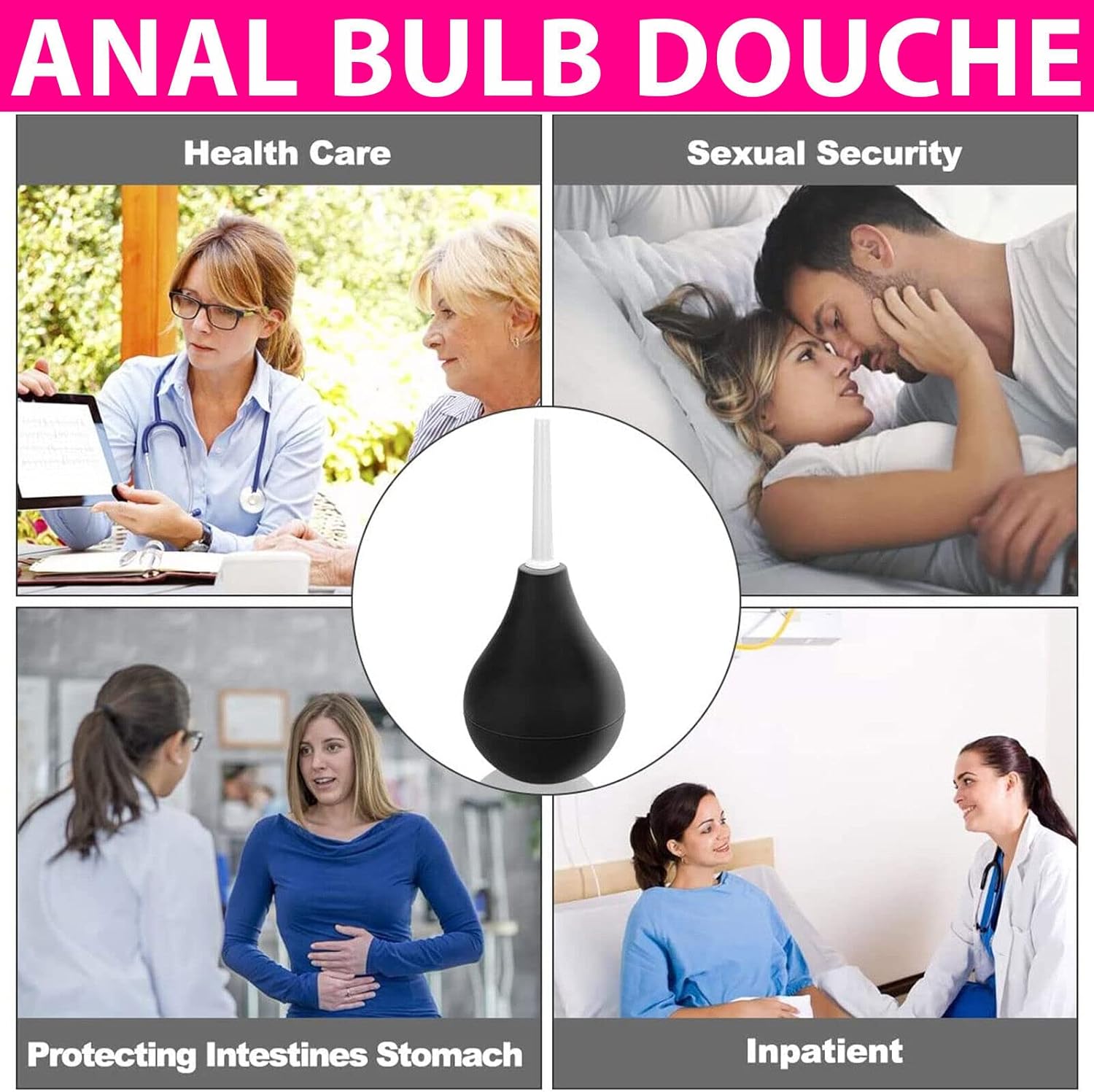 Materiales médicos Ducha anal Enema Bulbo Ducha vaginal Enemas Limpiador para la salud de las mujeres o el hombre para agua o café Limpieza de