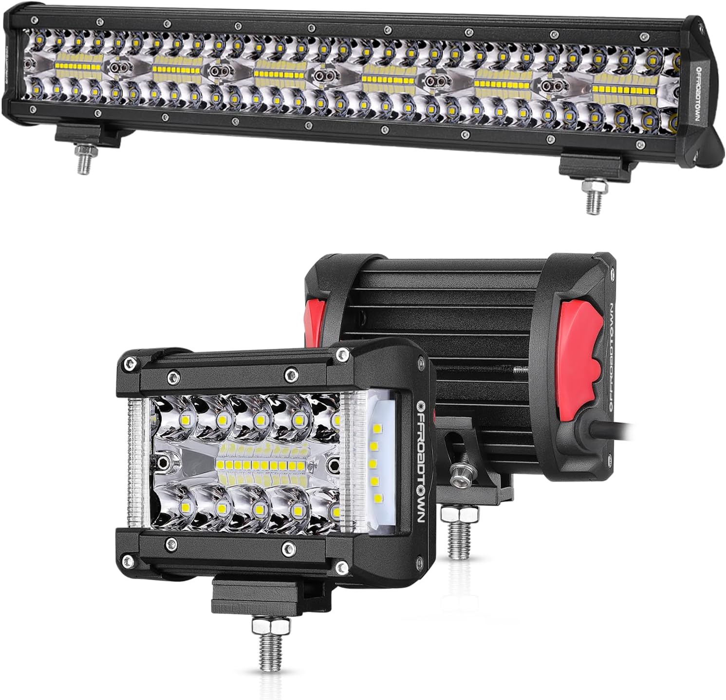 OFFROADTOWN Barra de luz LED de 18 pies con cápsulas LED