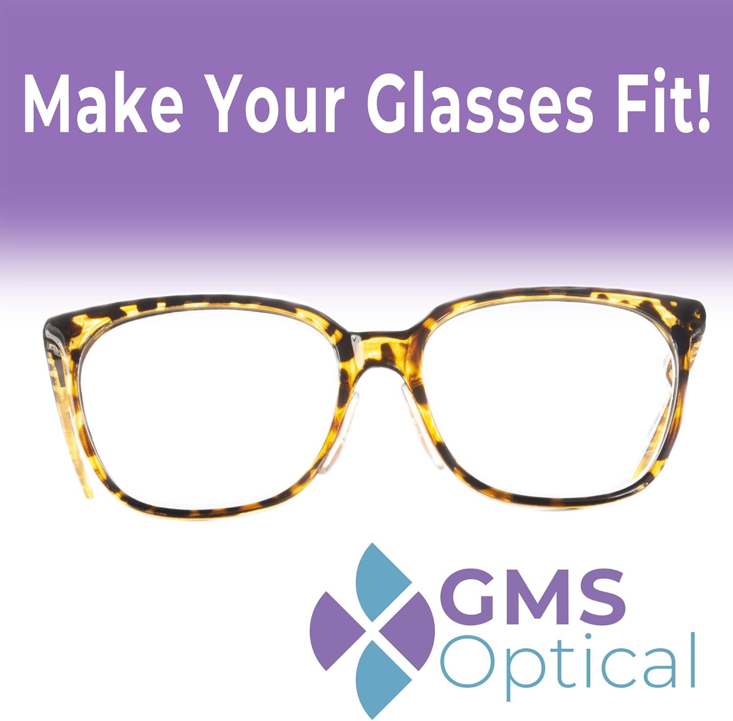 GMS Optical Almohadillas de nariz de silicona contorneadas con adhesivo para niños, antideslizantes y alivio de presión, perfectas para gafas de
