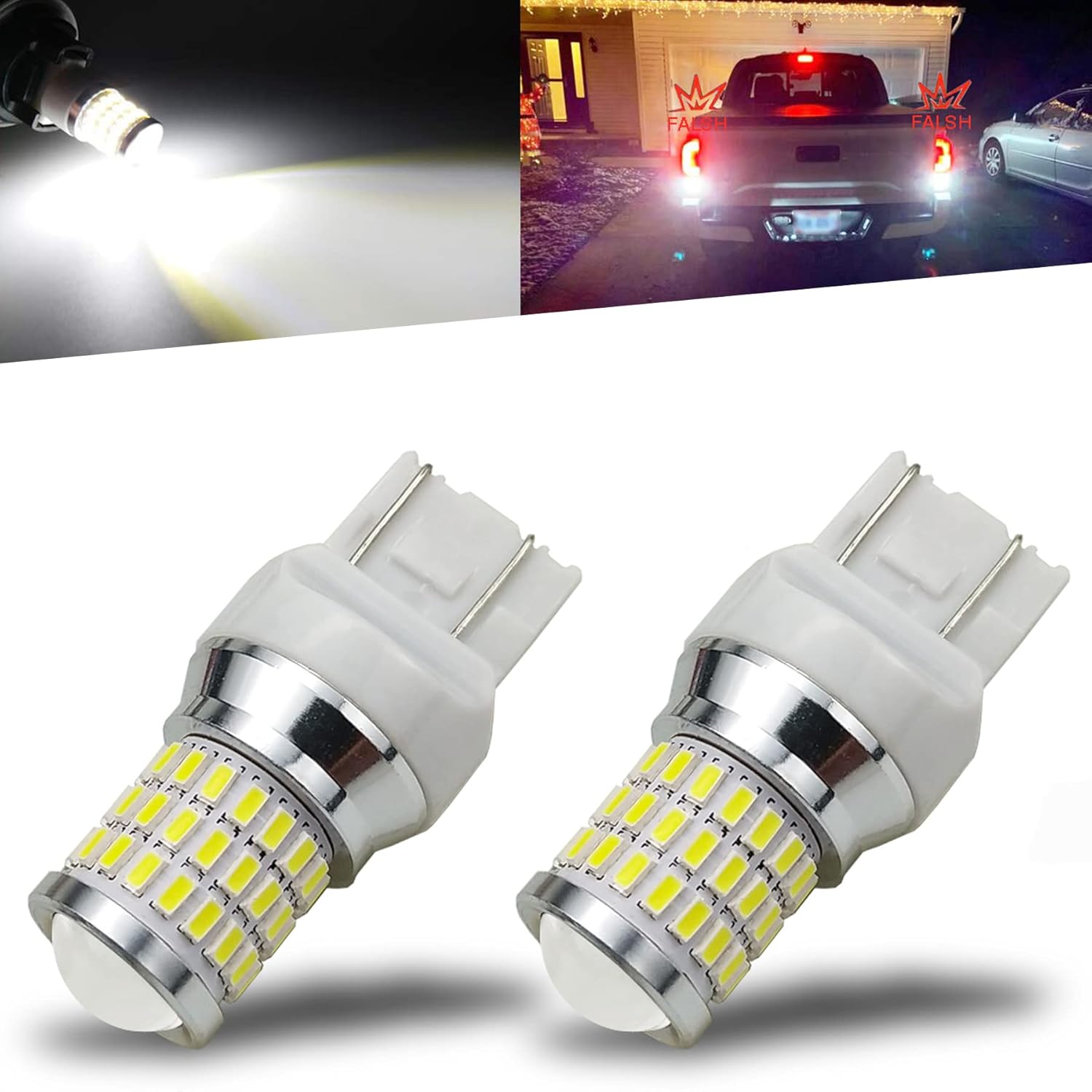 iBrightstar Luces LED intermitentes de 9-30 V intermitentes de marcha atrás 7440 7443 T20 bombillas LED con proyector de repuesto para luces de