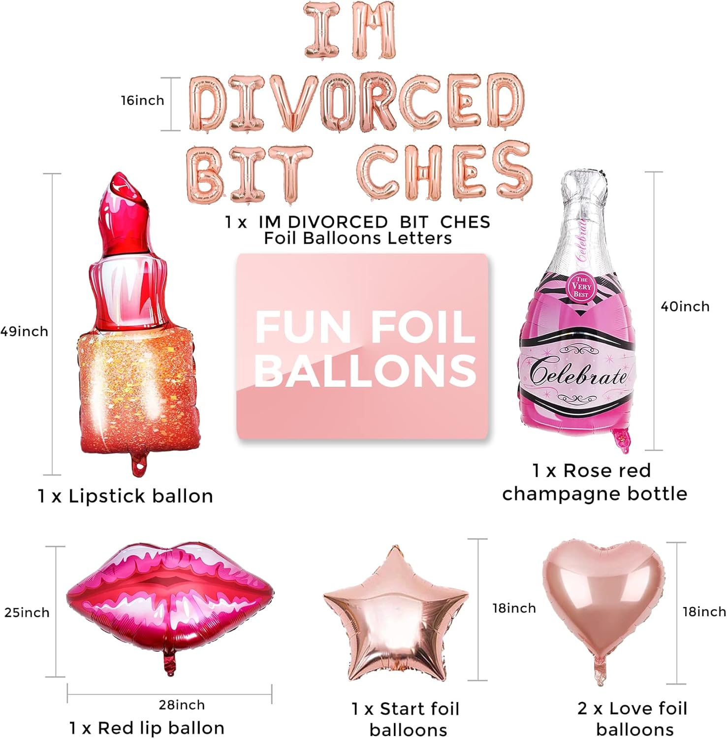 Decoraciones de fiesta de divorcio para mujeres, kit de recuerdos de fiesta de divorcio, suministros para fiesta de divorcio, simplemente