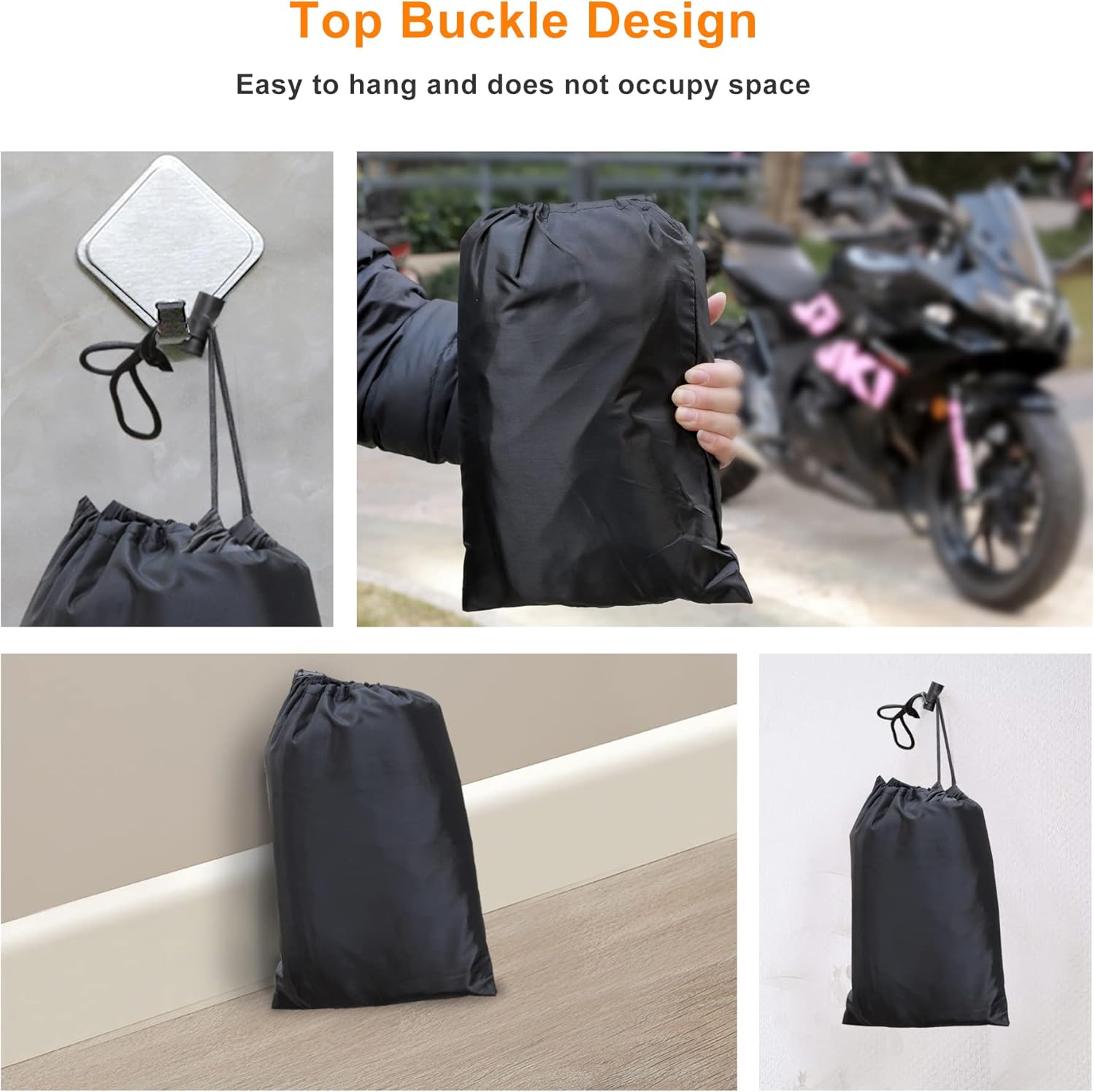 Funda grande para motocicleta, duradera para todas las estaciones, fundas impermeables para scooter con agujeros de bloqueo y bolsa de