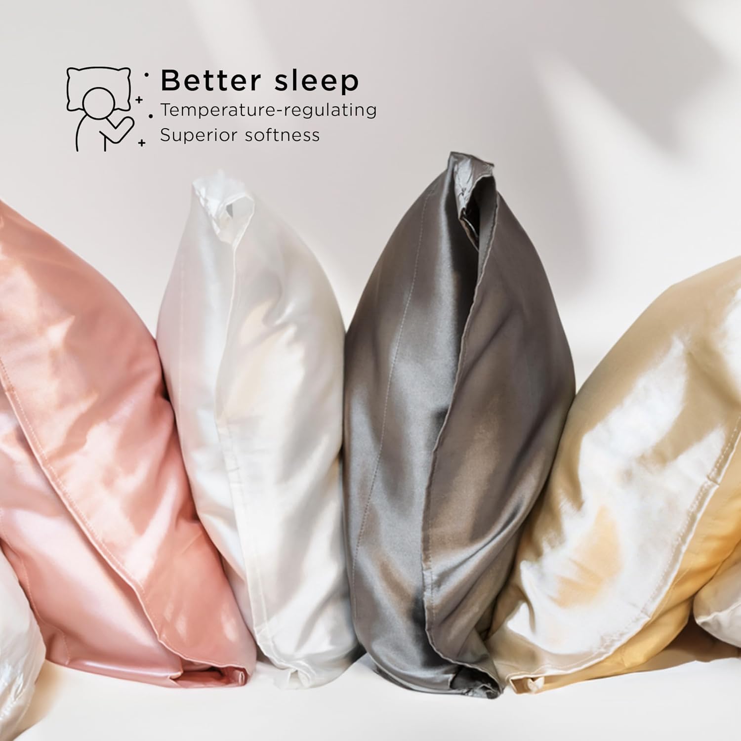 NGHT Paquete de 2 fundas de almohada de satén para piel y cabello, dos fundas de almohada súper suaves para un mejor sueño y cabello, 30 x 20