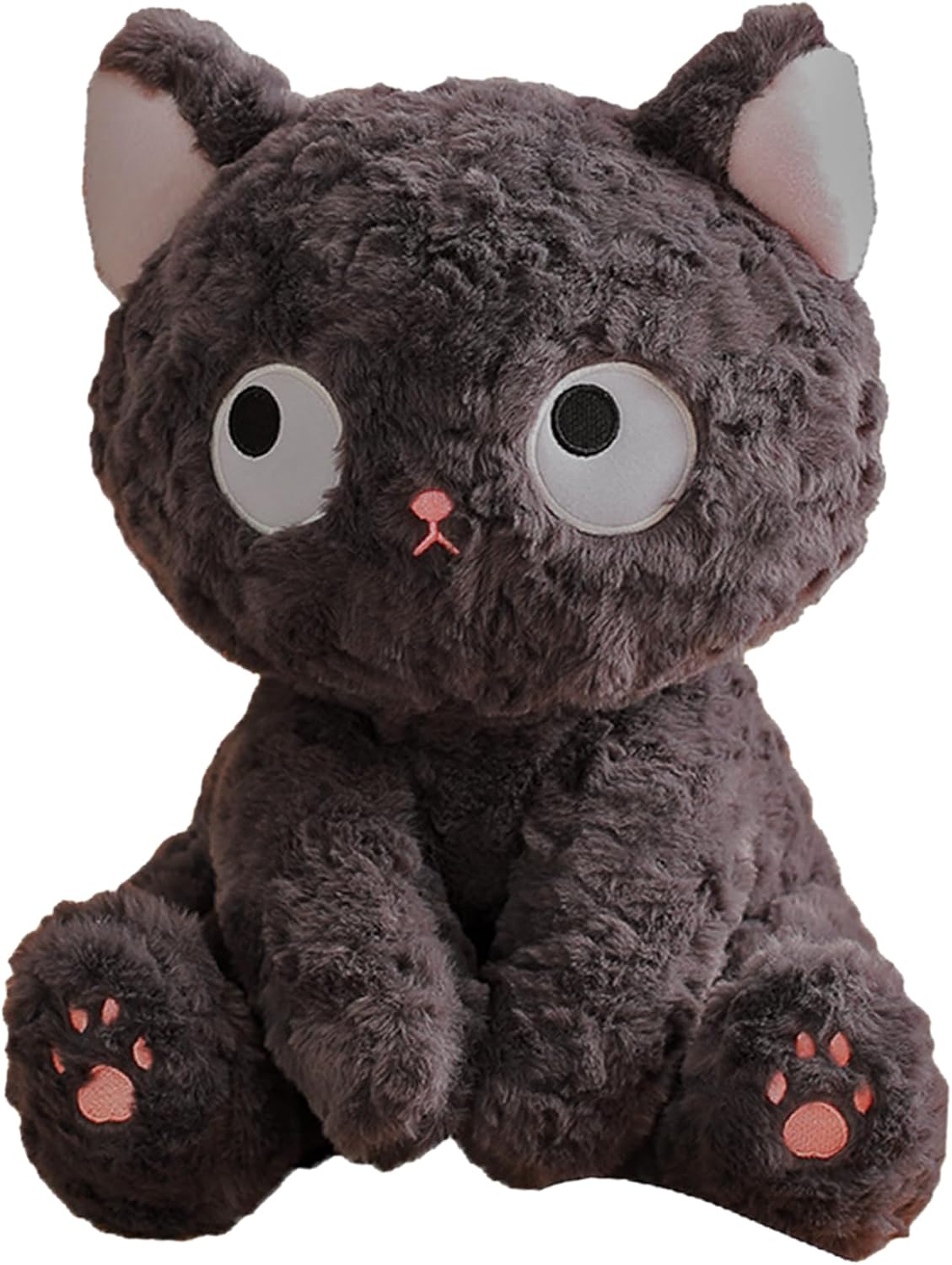 Lindo juguete de peluche de gato negro, almohada de felpa de gato Kawaii, almohada de peluche suave de gato negro para niños, cumpleaños, Navidad,