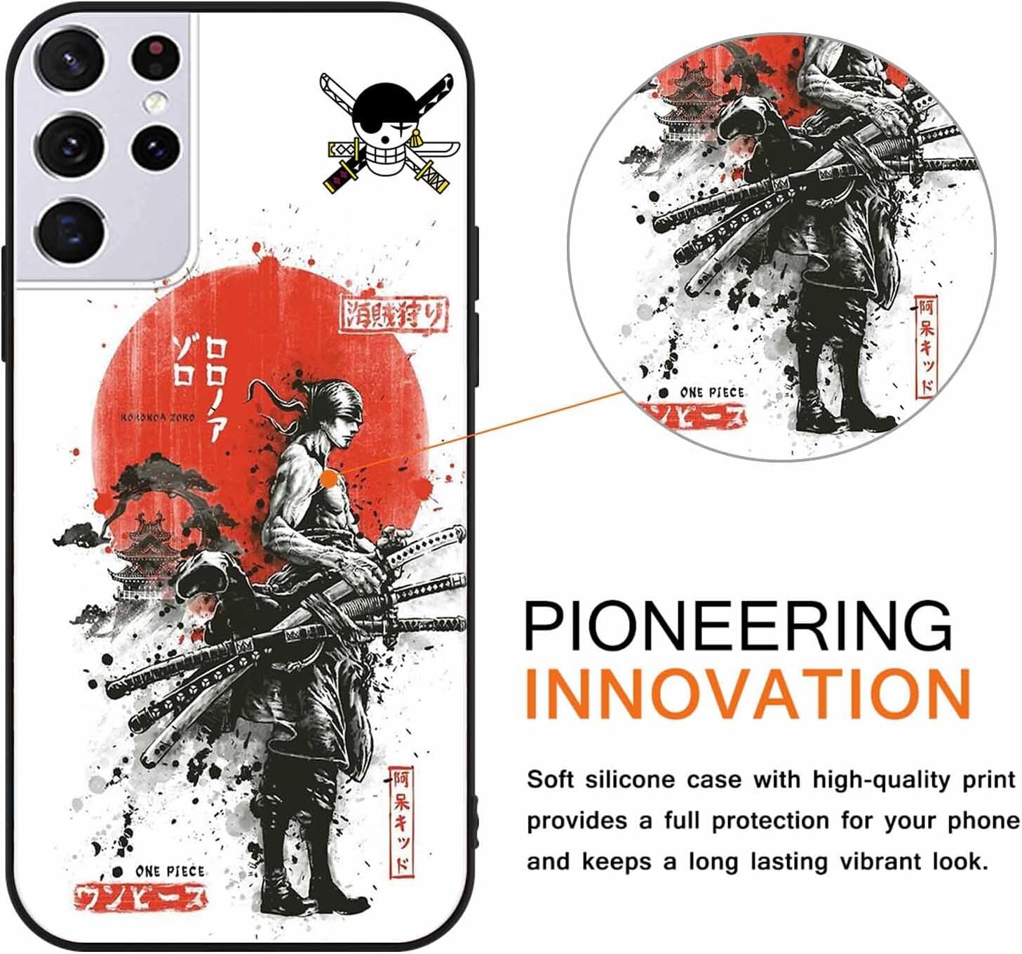Paquete de 2 fundas geniales para Samsung Galaxy S21 Ultra (5G)S30 Ultra de silicona de 6.8 pulgadas, estampado de dibujos animados de anime para