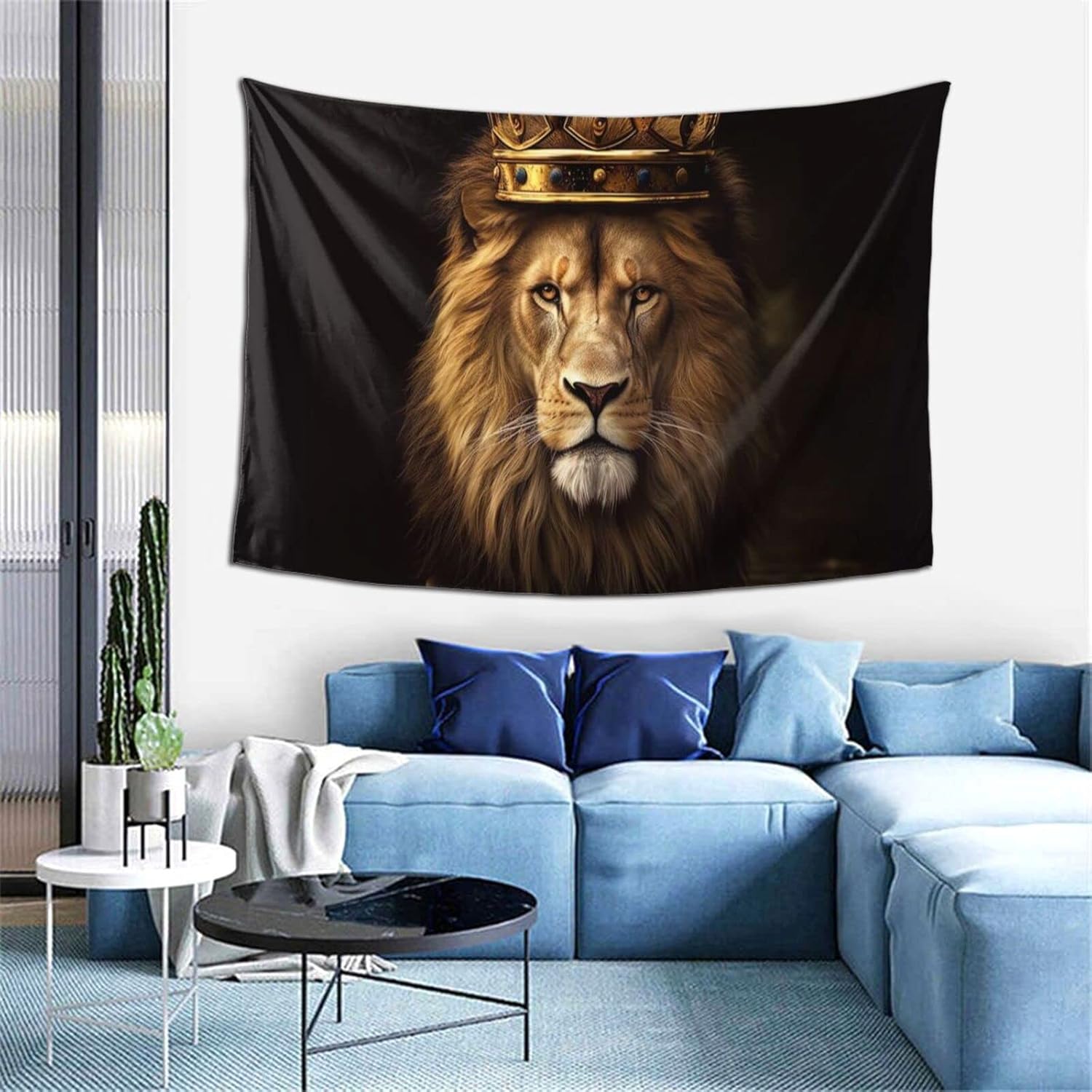 TXIURYU Tapiz de León decoración de escritura religiosa y regalo cristiano, con el león de Judá, para dormitorio, sala de estar, dormitorio o