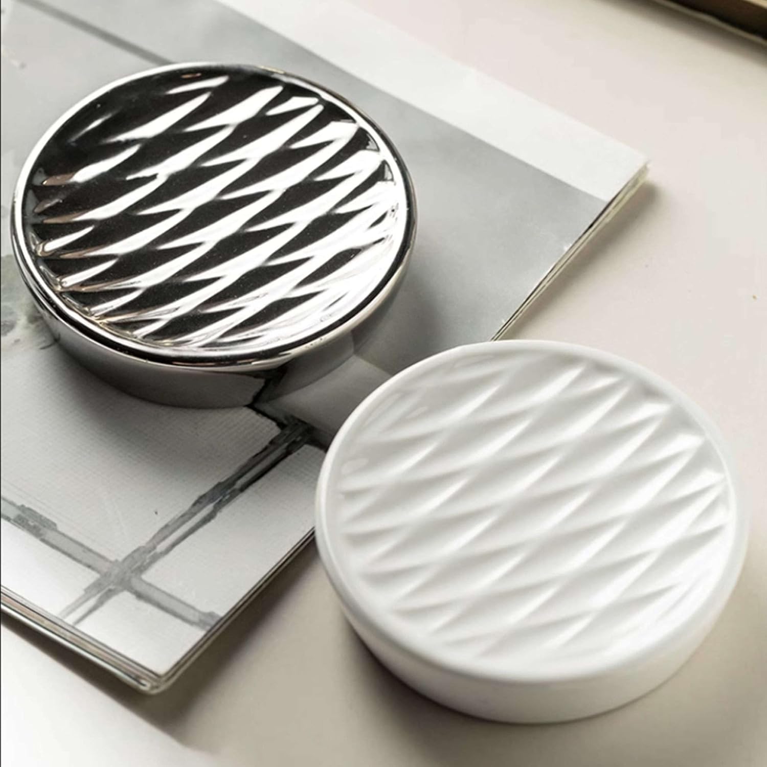 Dispensador de jabón de vidrio con bomba amplia, juego de accesorios de baño de cerámica, juego completo de baño, decoración moderna de baño,