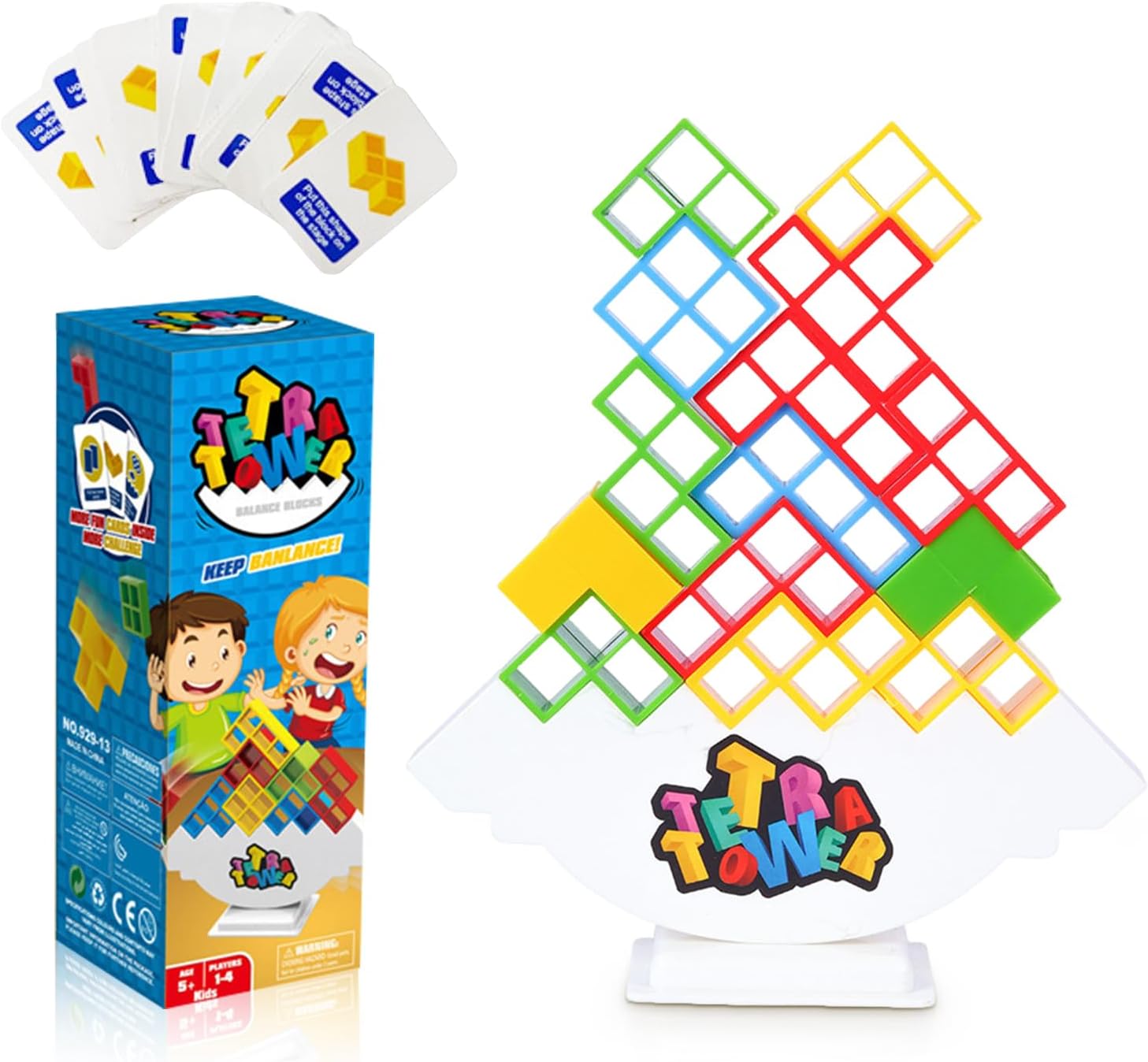 LOYATANK Juego de 16 piezas de Tetra Tower, divertido juego de mesa apilable para niños y adultos, perfecto para la construcción de equipos, fiestas