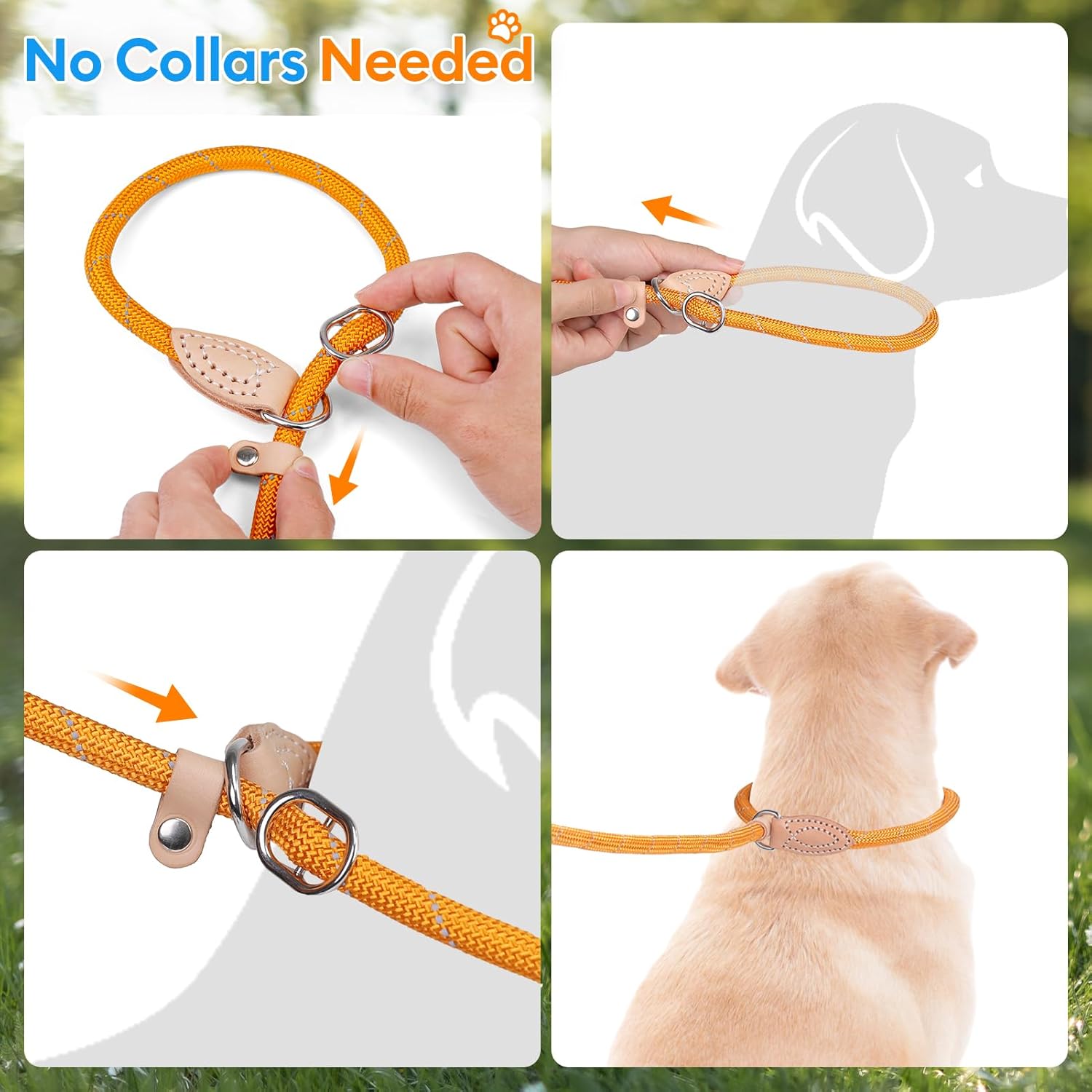 Grand Line Correa antideslizante para perro, cuerda antideslizante reflectante de 5 pies, correa para entrenamiento de cachorros, correa para