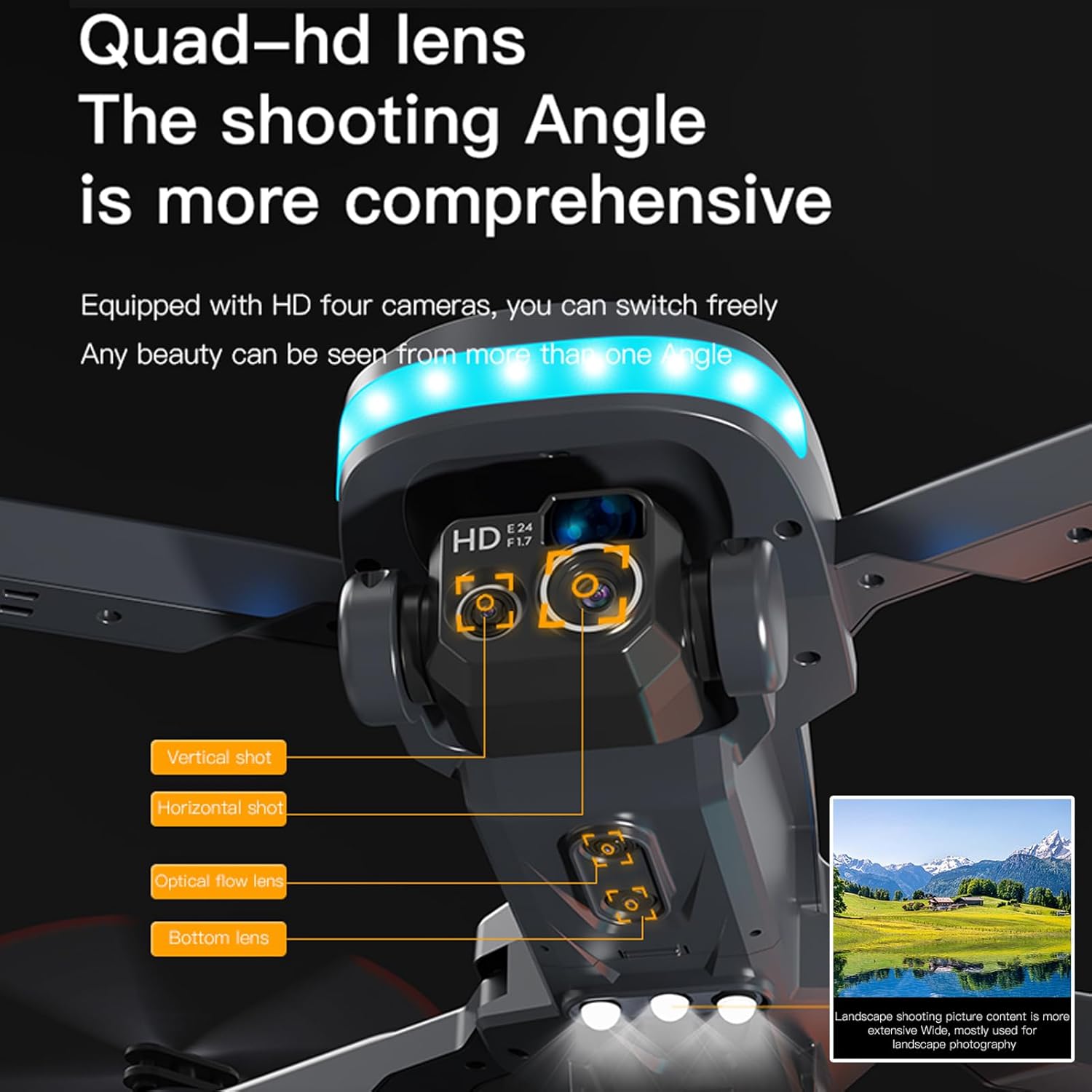 GoolRC Drone de control remoto con cámara 720P Cámara dual Evitación de obstáculos WiFi FPV Bolsa de almacenamiento Paquete Trayectoria Vuelo Gesto