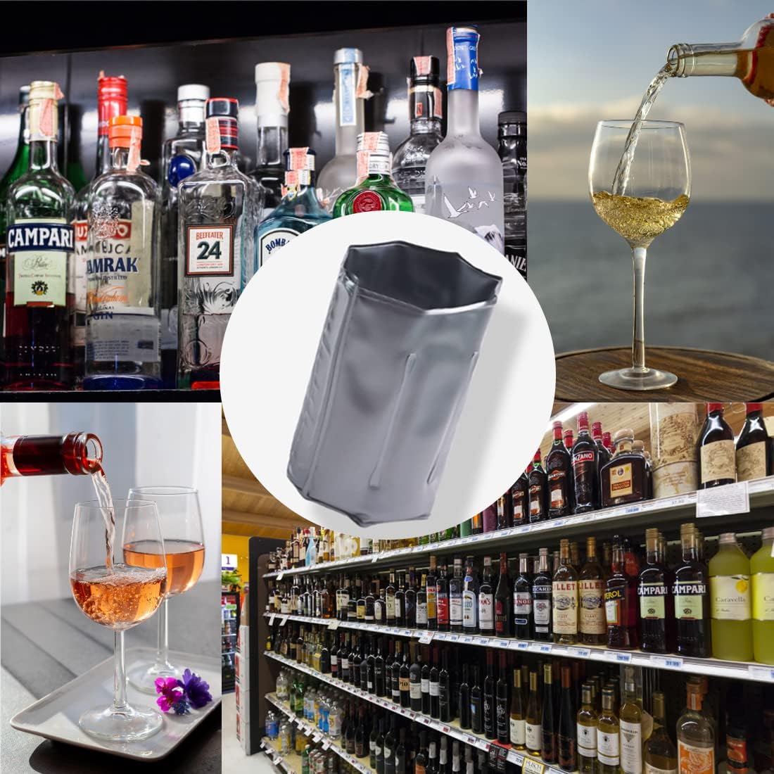 Funda de vino de hielo, bolsa de vino helado, enfriador de vino, refrigerador de vino, enfriador de botellas de vino para champán rojo blanco o