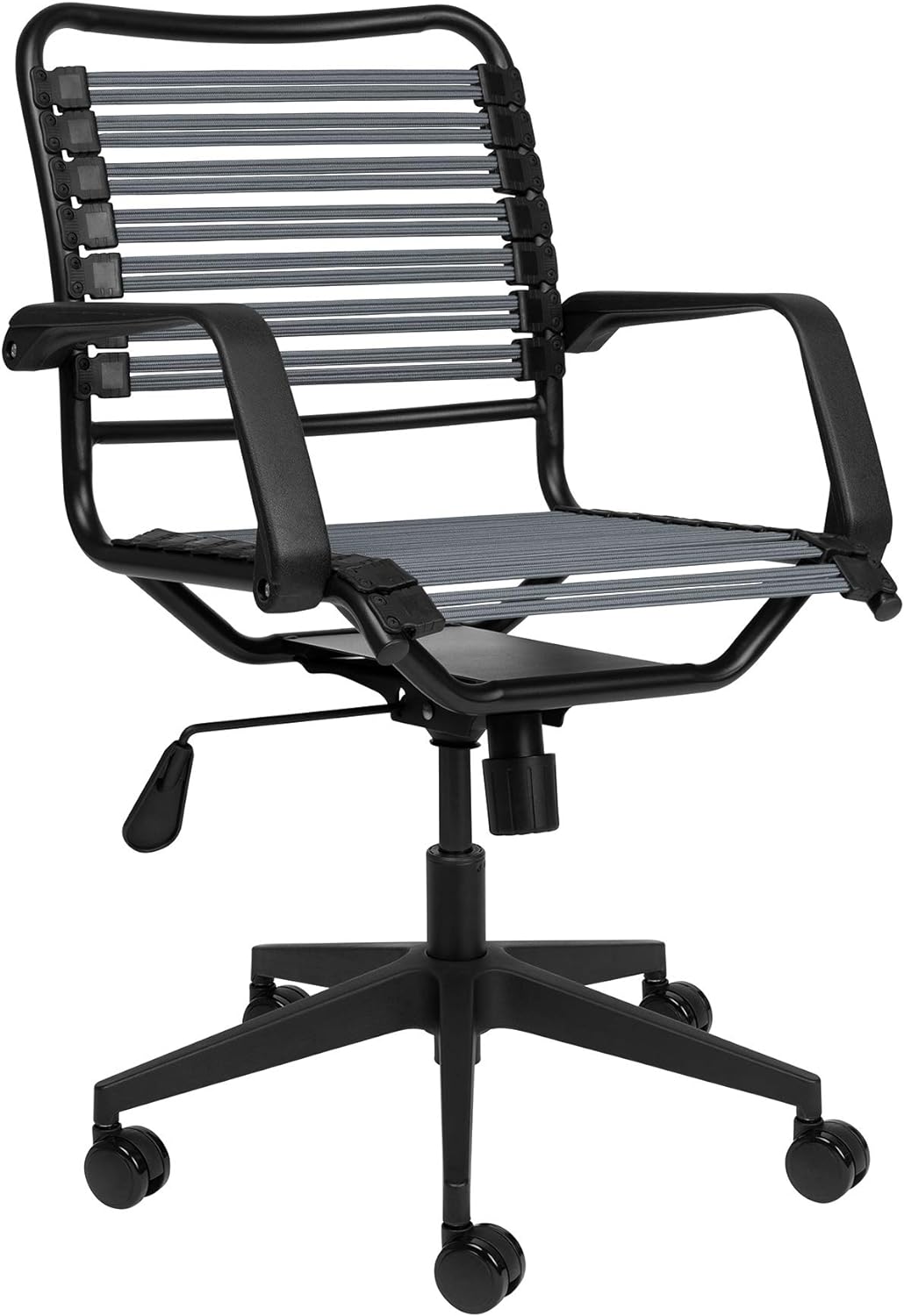 Laura Davidson Furniture Silla para tareas de oficina, con correas elásticas planas, rodante, altura ajustable y reposabrazos de poliéster, acero