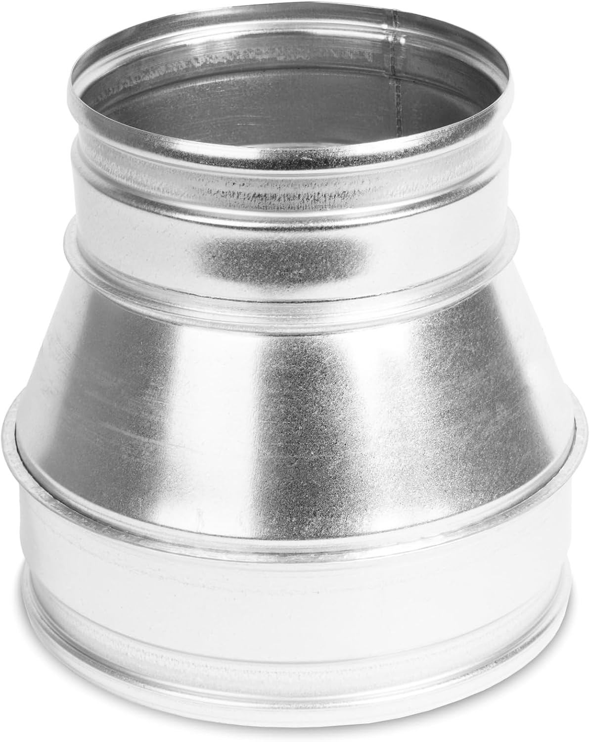 Reductor de conductos de ventilación de 8 a 6 pulgadas – Conector redondo de acero galvanizado – Montaje de conducto – Acoplamiento de aumento del