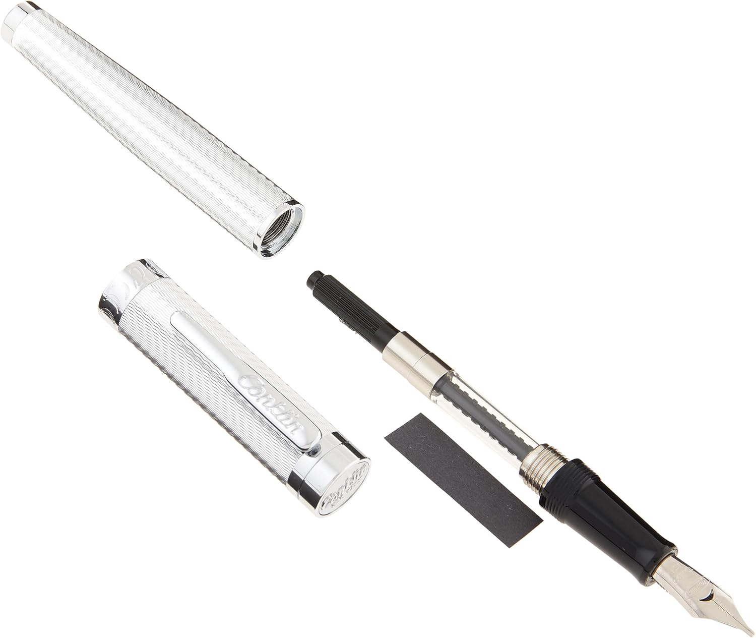 Conklin Herringbone Signature Pluma Estilográfica Plata – S