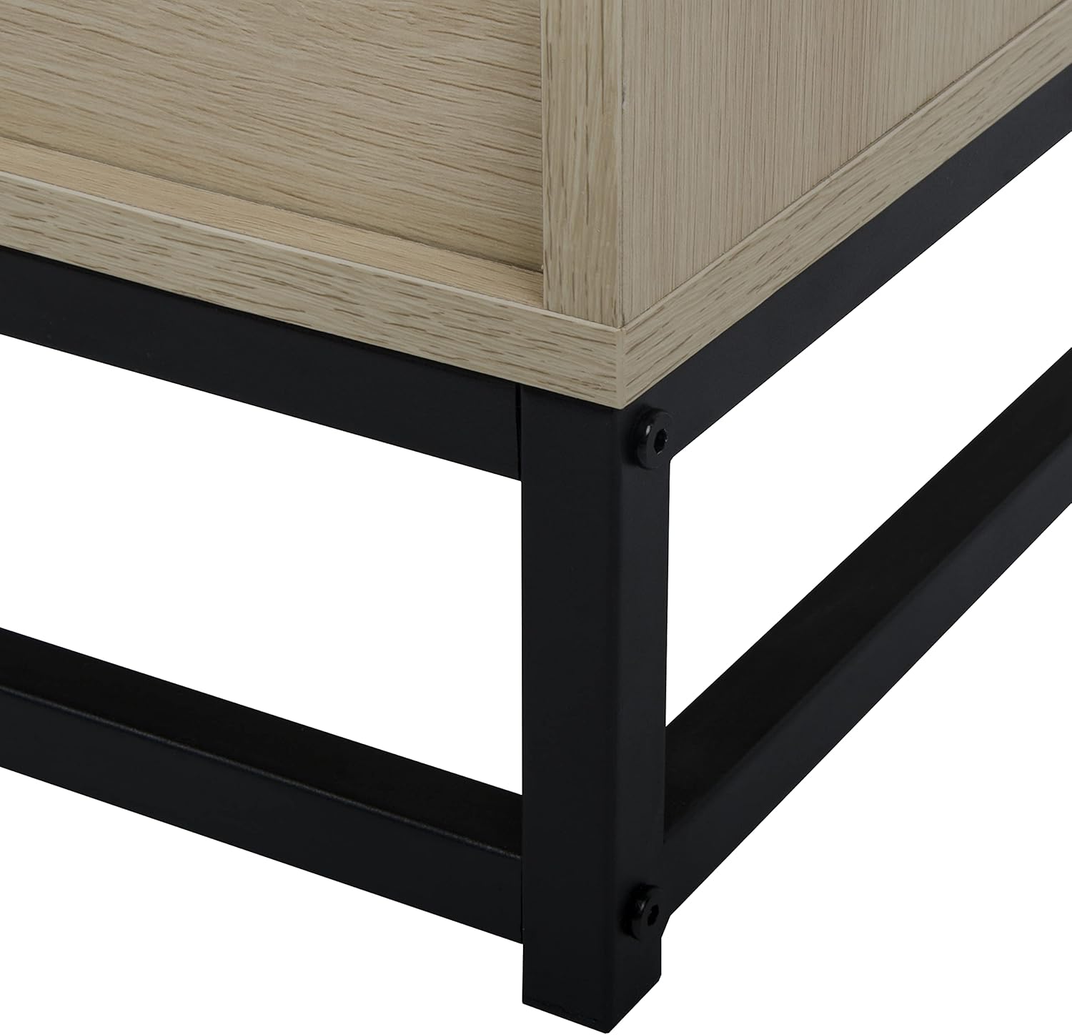 Angel Sar Armario alto de ratán con 4 cajones, cómoda de ratán de madera para dormitorio, mesa de sofá con base de metal para sala de estar, entrada