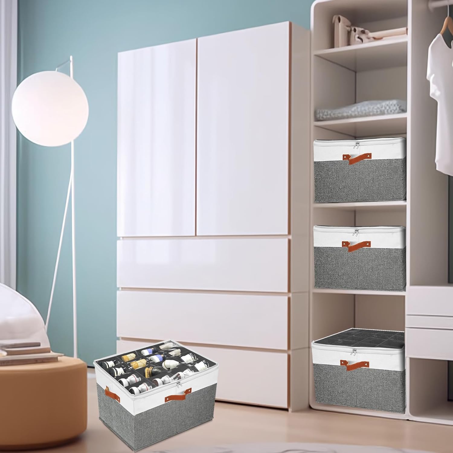 storasier Organizador de almacenamiento de zapatos para armario, caja de almacenamiento de zapatos apilable para entrada, armario de almacenamiento
