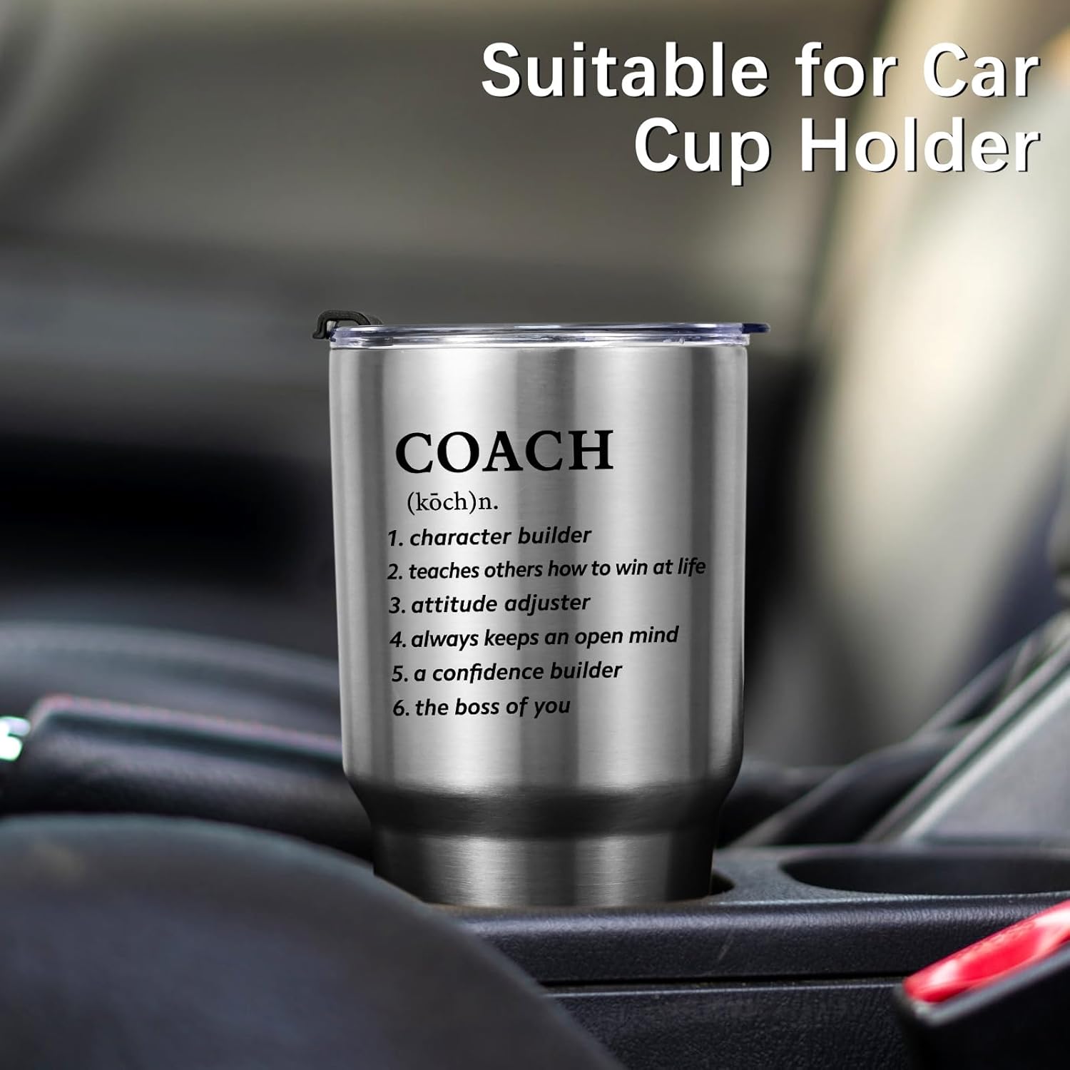 Lifecapido Regalos de entrenador para hombres y mujeres, vaso de entrenador de 30 onzas con tapa, popote y silbato, regalo de agradecimiento al