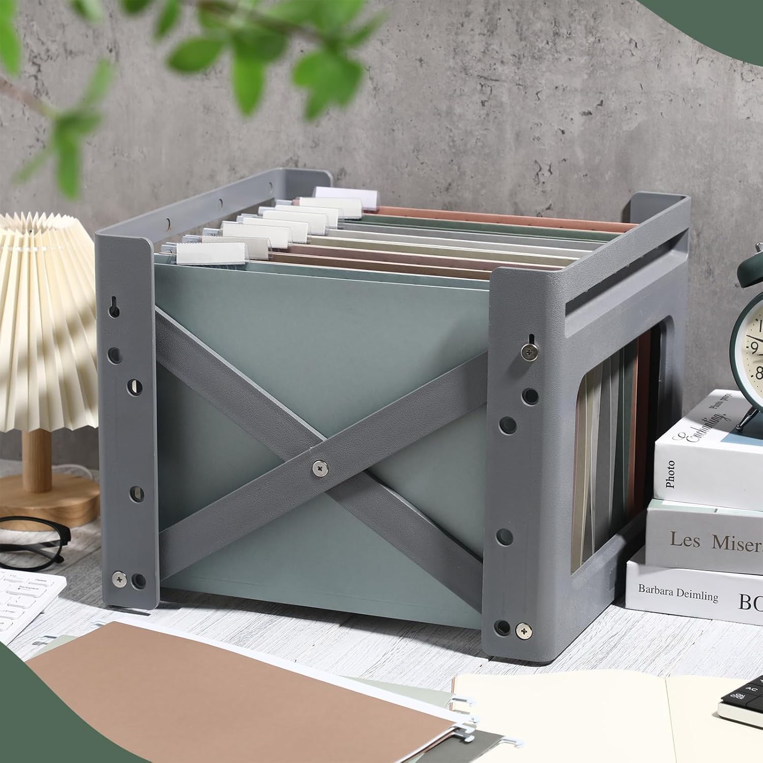 Yaomiao 48 carpetas colgantes tamaño carta, organizador de archivos de 12 colores con pestañas para oficina, escuela, aula, hogar, suministros de