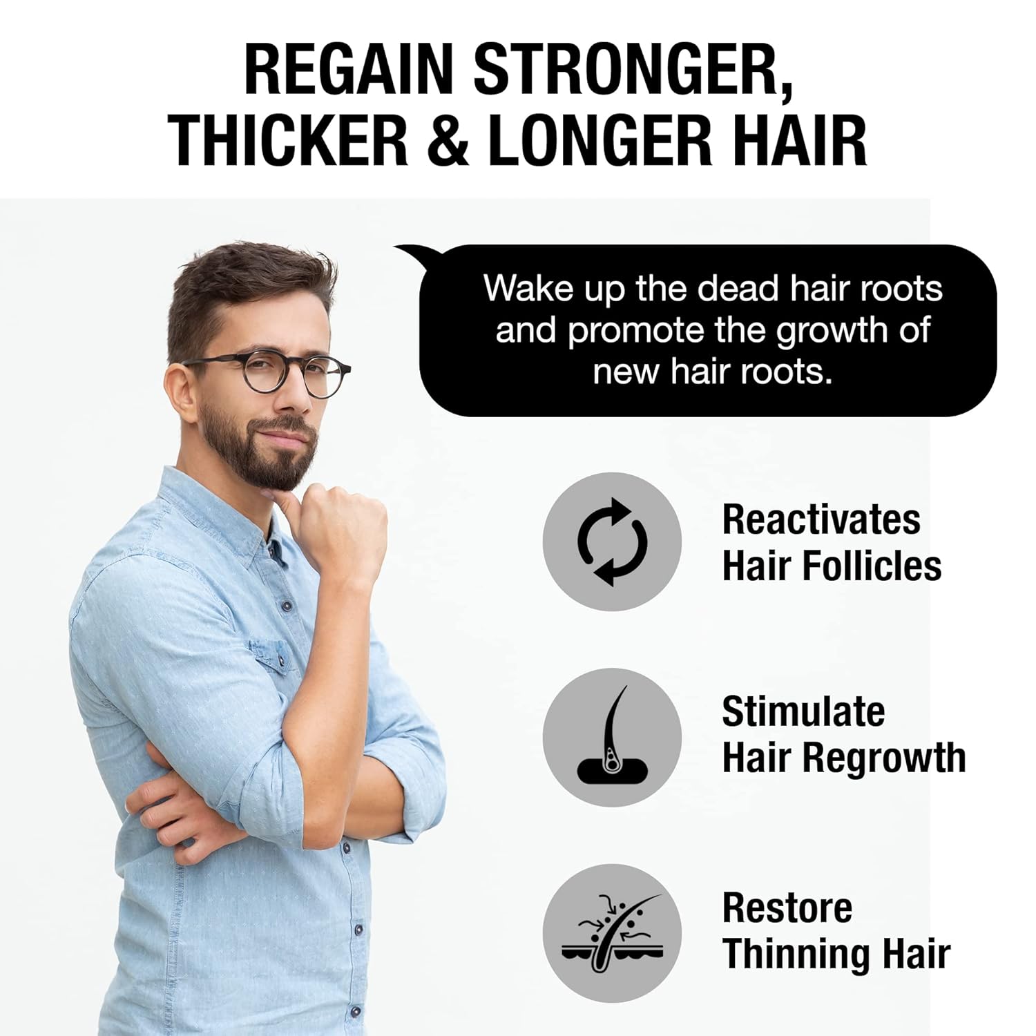No More Bald Spot 5% de minoxidil para hombres – Tratamiento de crecimiento del cabello para mujeres – Tratamiento de pérdida de cabello – Solución