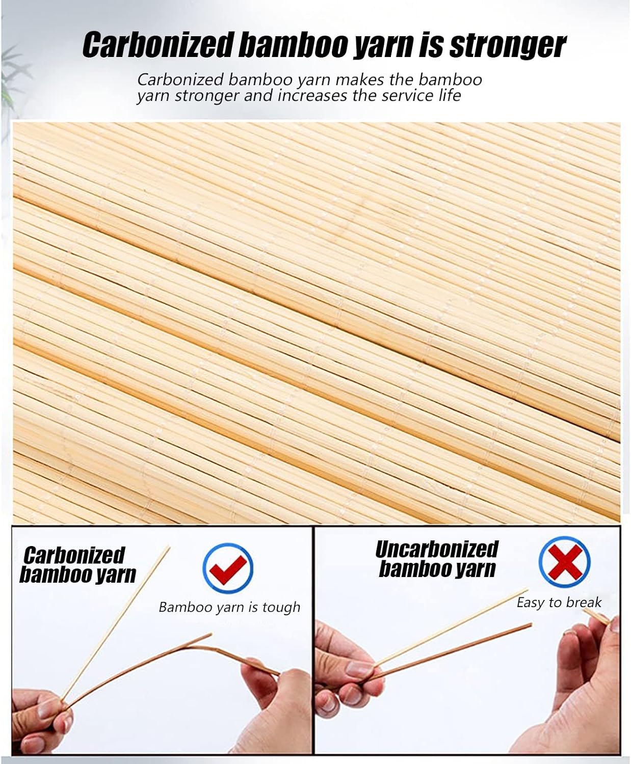 Persianas de bambú para ventanas, persianas de bambú al aire libre para patio, persianas romanas de bambú que filtran la luz, persianas enrollables