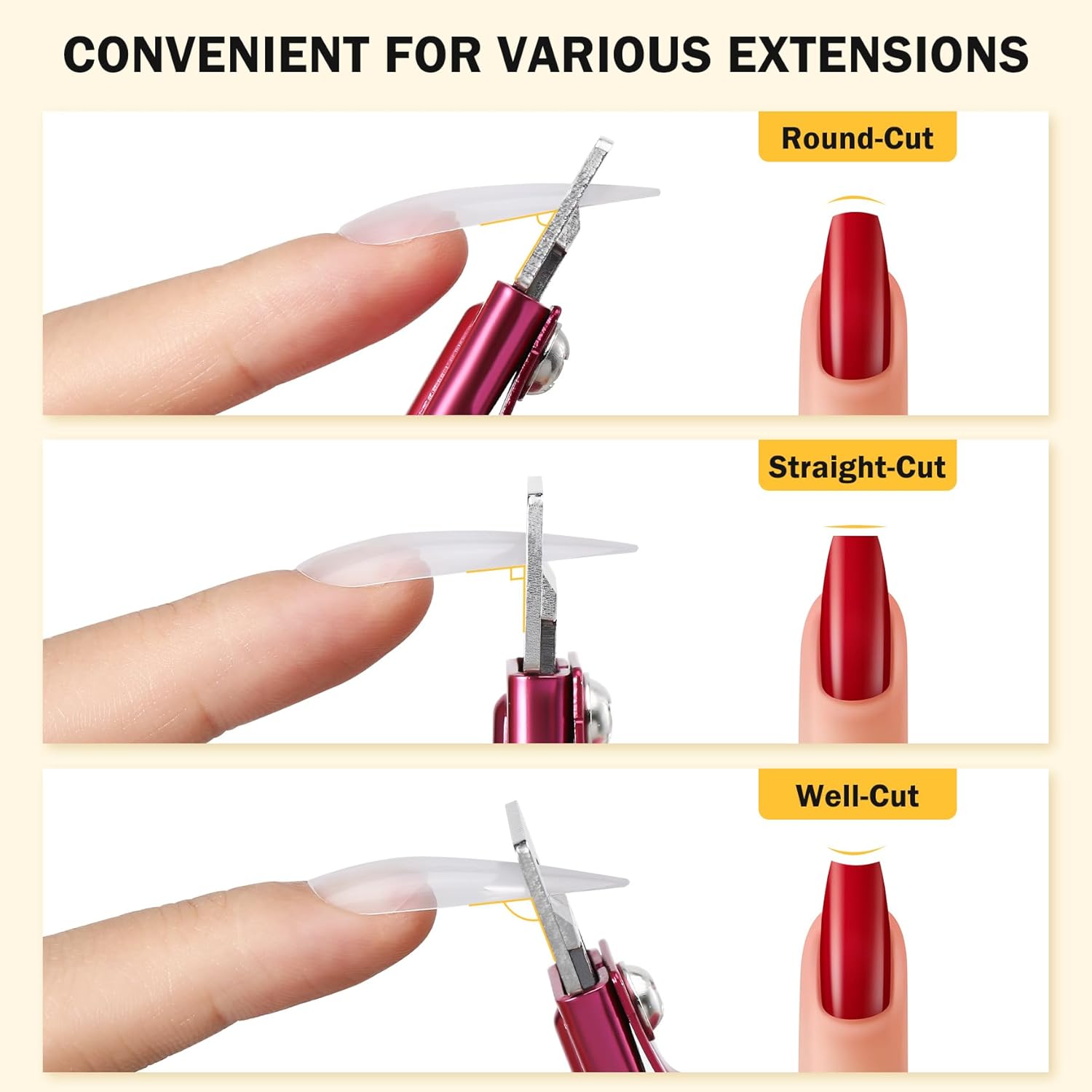 BEZOX Sharp Blade – Cortaúñas acrílicas, cortadores de puntas de uñas profesionales y de alta precisión, cortador de uñas postizas para puntas de