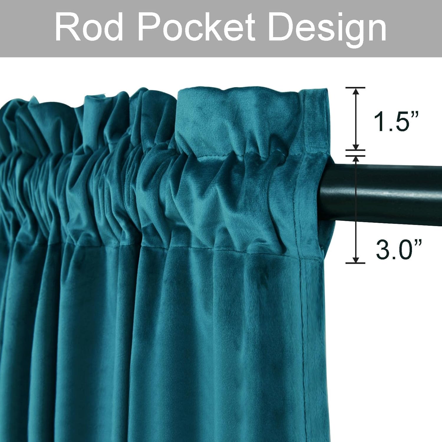 JIUZHEN Cortinas de terciopelo de 72 pulgadas de largo, cortinas opacas de terciopelo retro suave, con aislamiento térmico y reducción de ruido, con