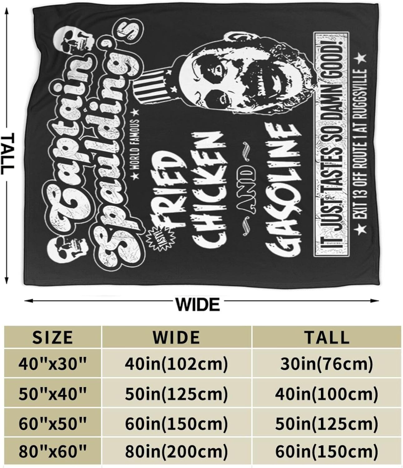 Manta de película de capitán de terror, manta de franela suave y ligera para cama, sofá, decoración de habitación, 40 x 30 pulgadas