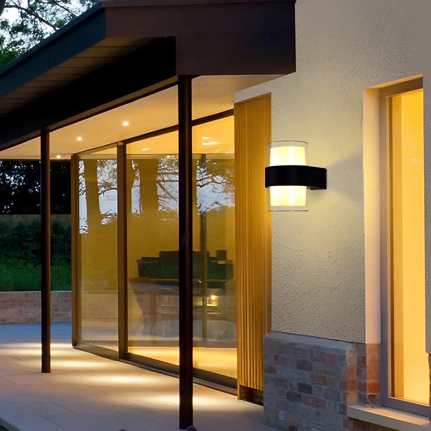 Luces de pared para exteriores, 10W 6000K blanco frío impermeable IP65 aluminio  Luz de pared LED para exteriores e interiores, luz de porche de
