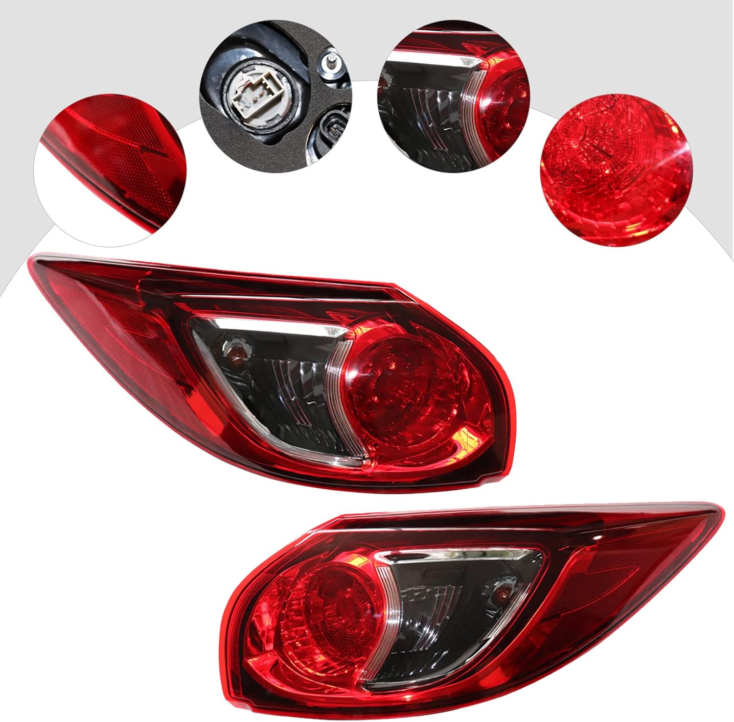 Luz trasera halógena, luz trasera exterior del lado del conductor y del pasajero para Mazda CX5 CX-5 2013-2016 lámpara de freno (luz trasera lateral