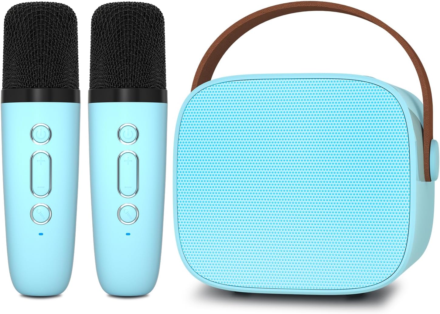 Mini máquina de karaoke para niños, altavoz Bluetooth portátil con 2 micrófonos inalámbricos para niños y adultos, regalos para niñas y niños de 4 a