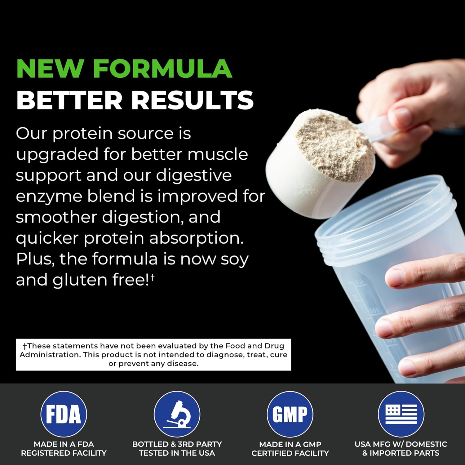 POWERLIFE Tony Horton Proteína de suero de alto impacto alimentada con pasto con 3000 mg de HMB, sin azúcar añadido, sin OMG, sin hormonas y