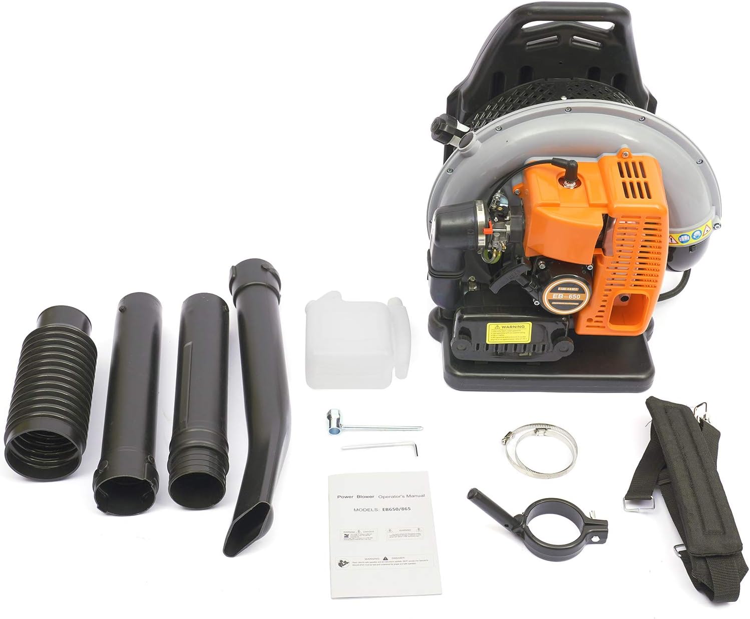 Soplador de hojas a gas de 65CC – Soplador de gasolina de alto rendimiento de 2 tiempos para el cuidado del césped con capacidad de vacío (stock de